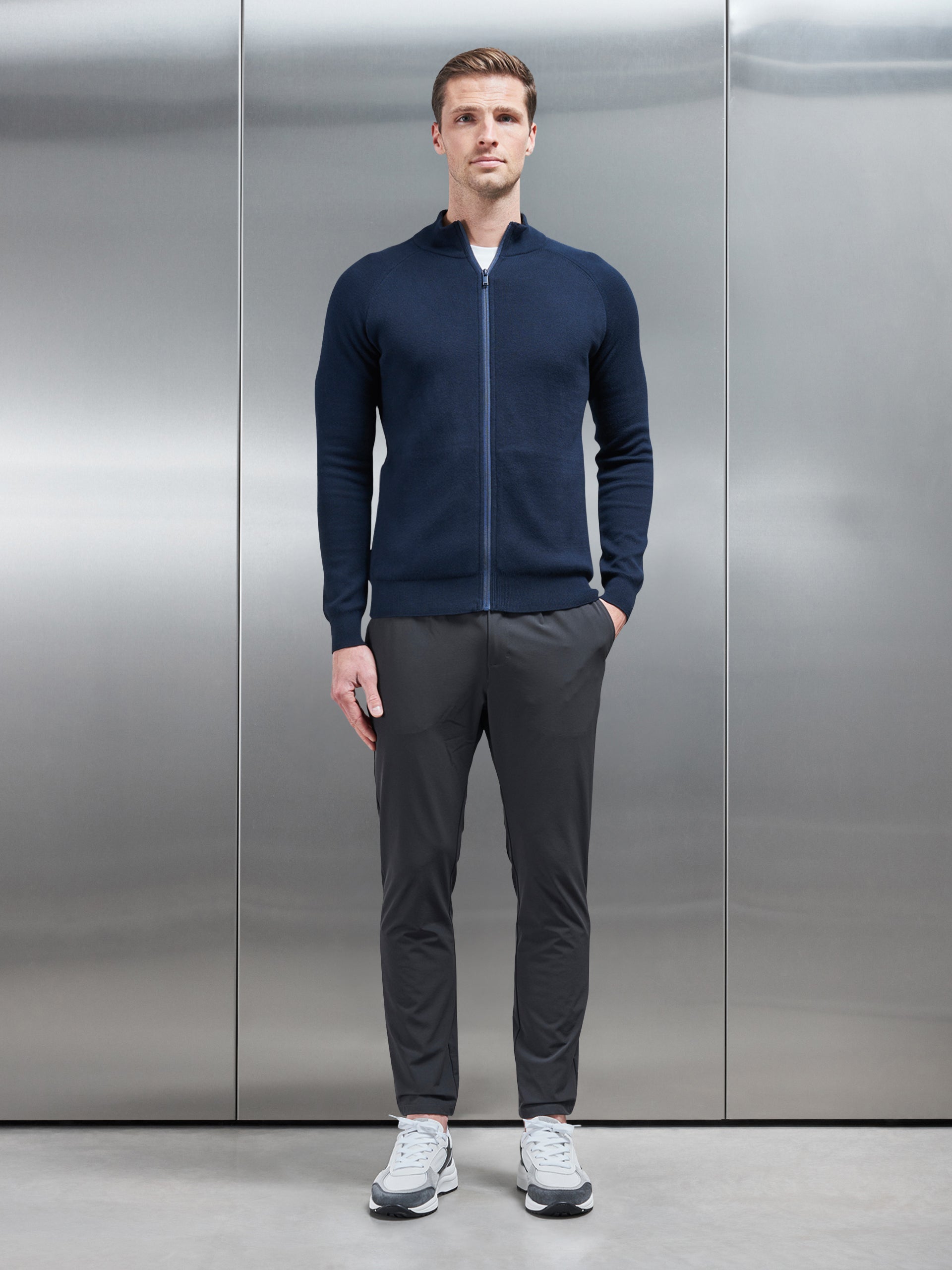 Technical Stretch Chino Trouser in Grey