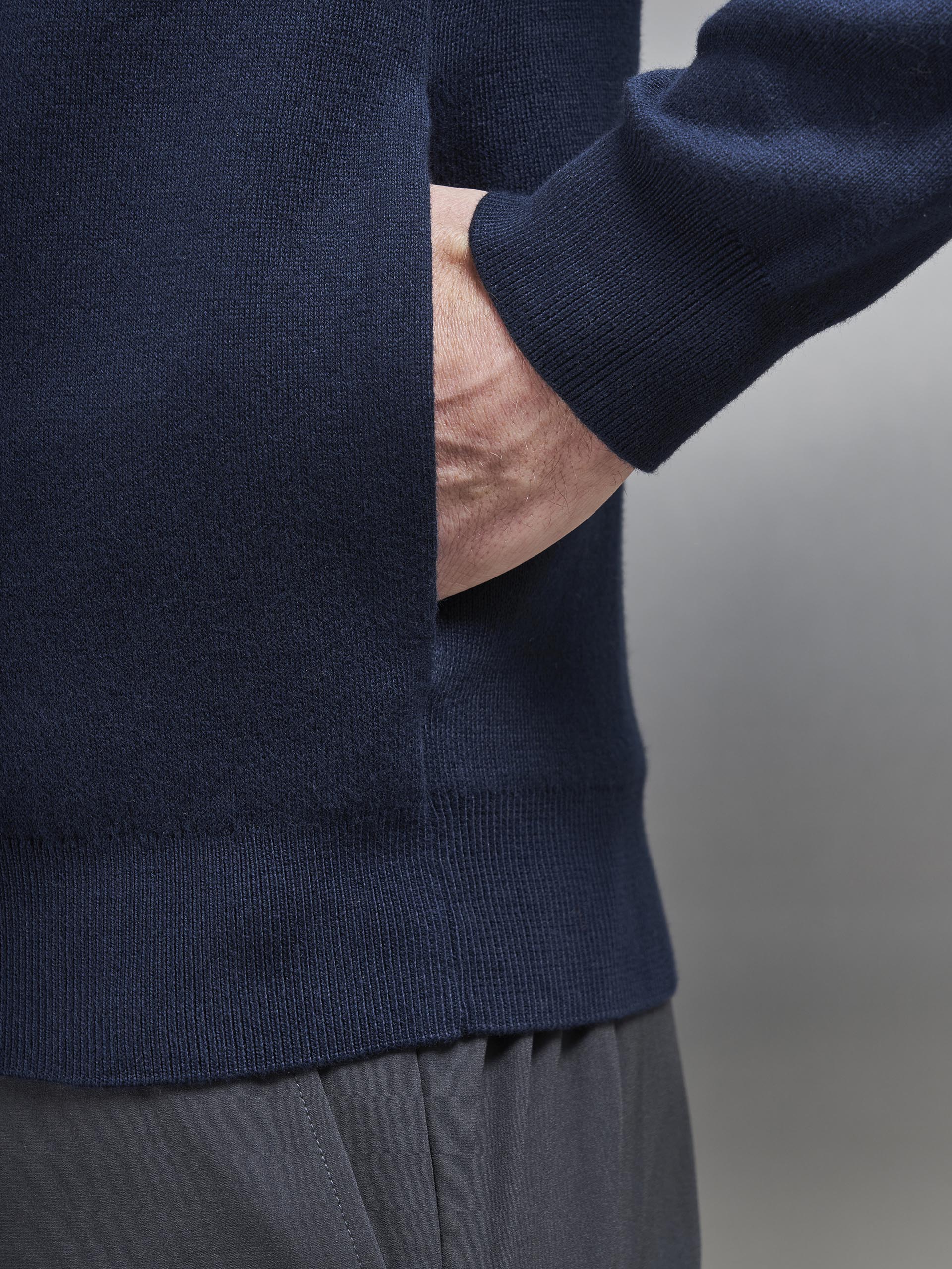 Active Knitted Zip Through Jacket in Navy