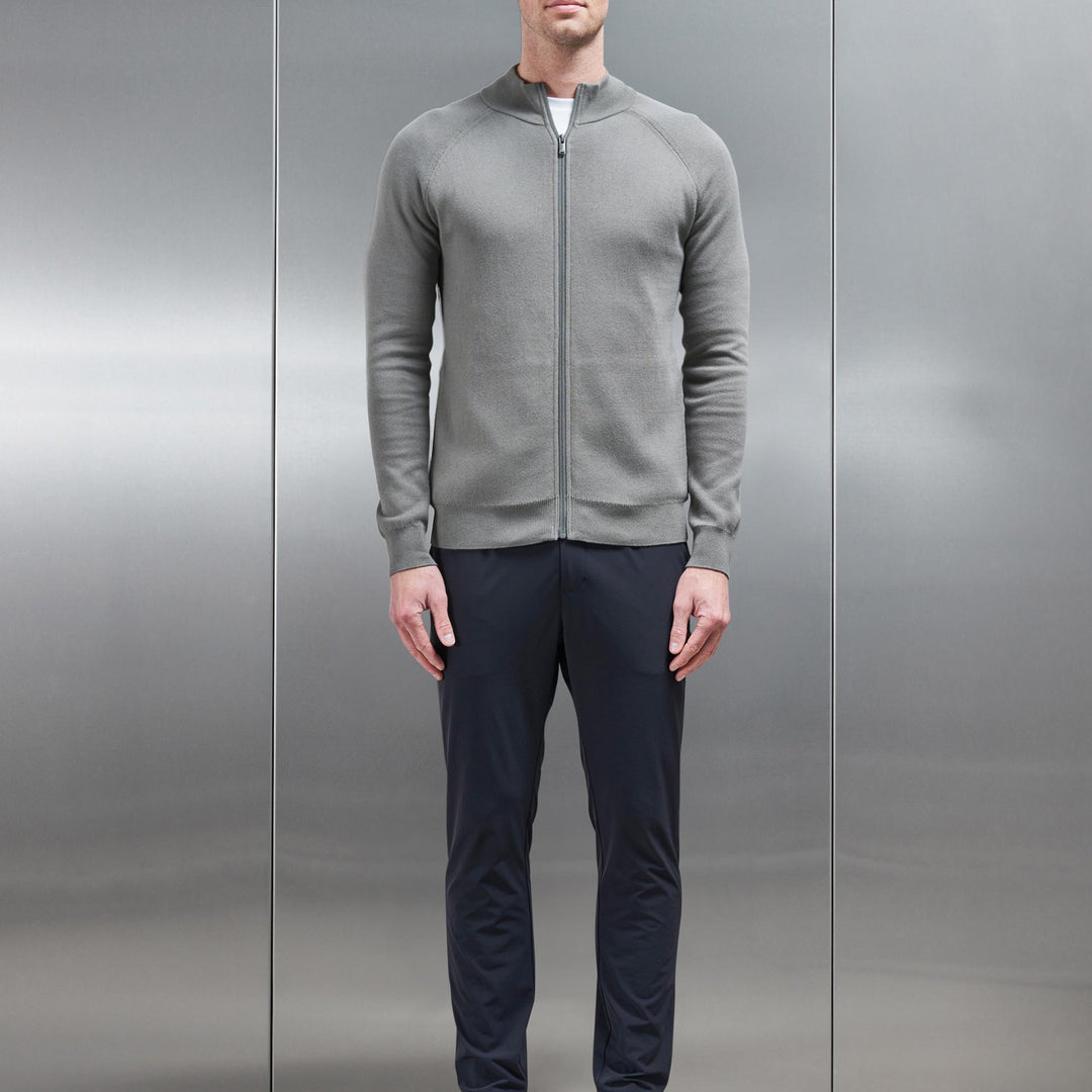 Active Knitted Zip Through Jacket in Sage