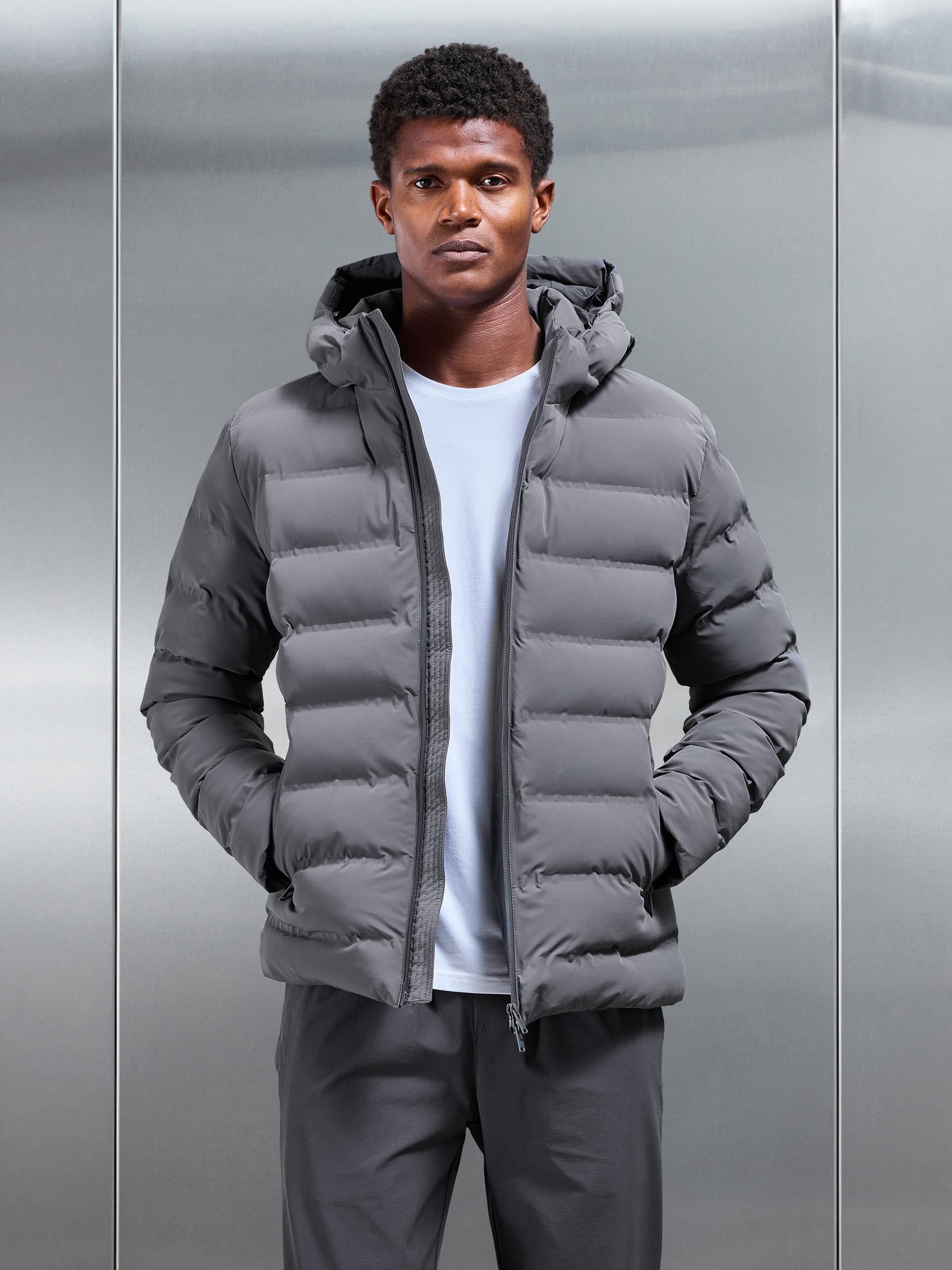 Active Puffer Jacket in Grey