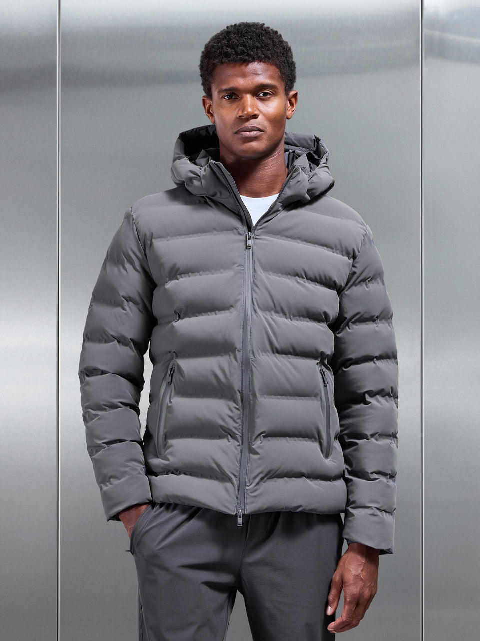 Active Puffer Jacket in Grey