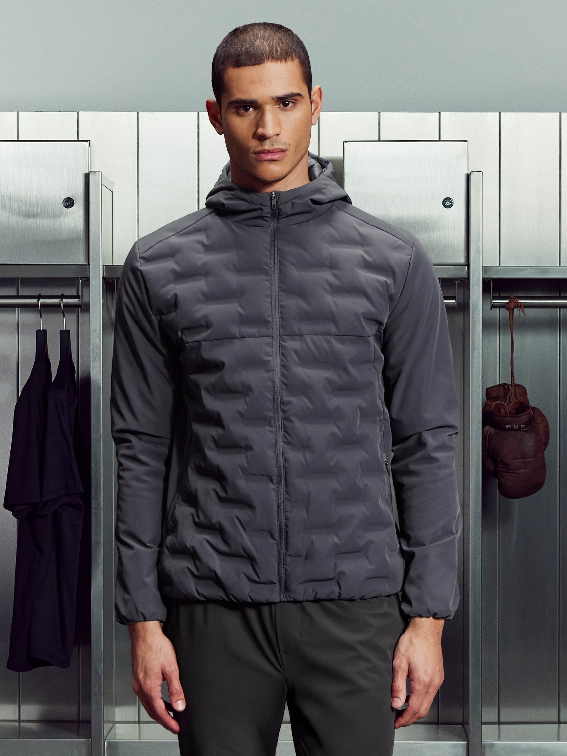 Active Quilted Windbreaker in Grey