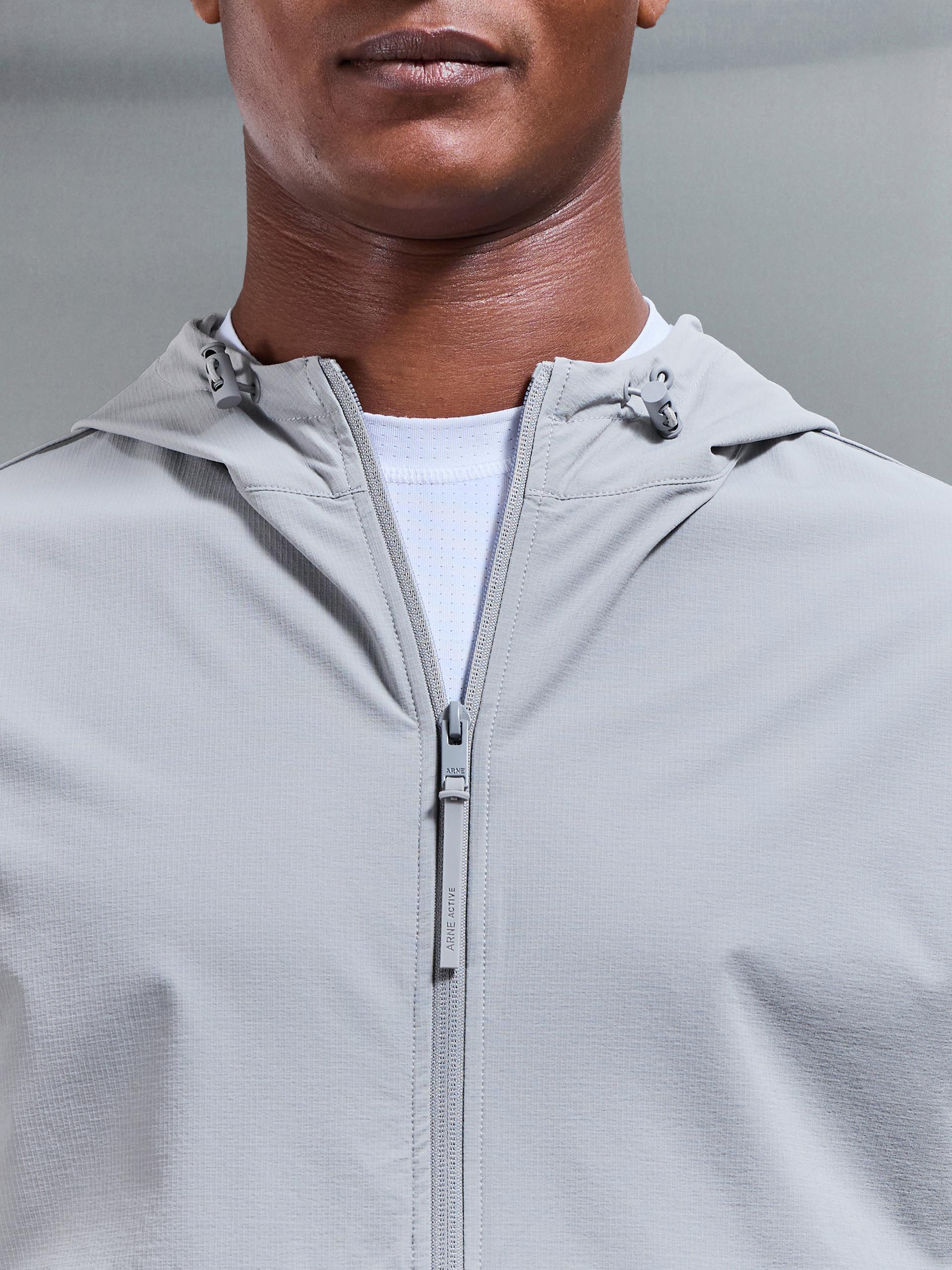 Active Technical Colour Block Windbreaker in Grey Mid Grey
