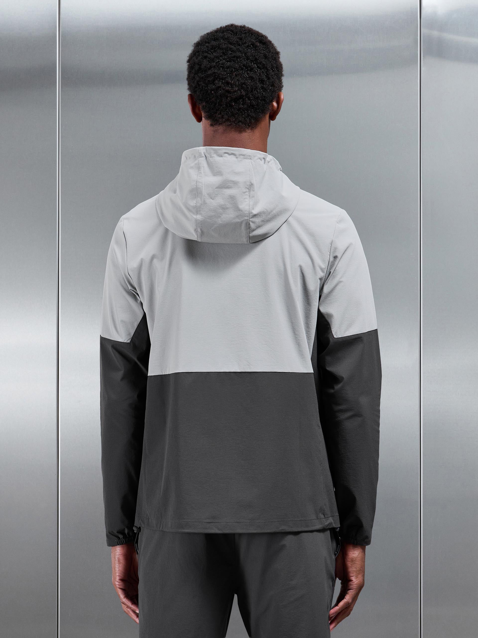 Active Technical Colour Block Windbreaker in Grey Mid Grey