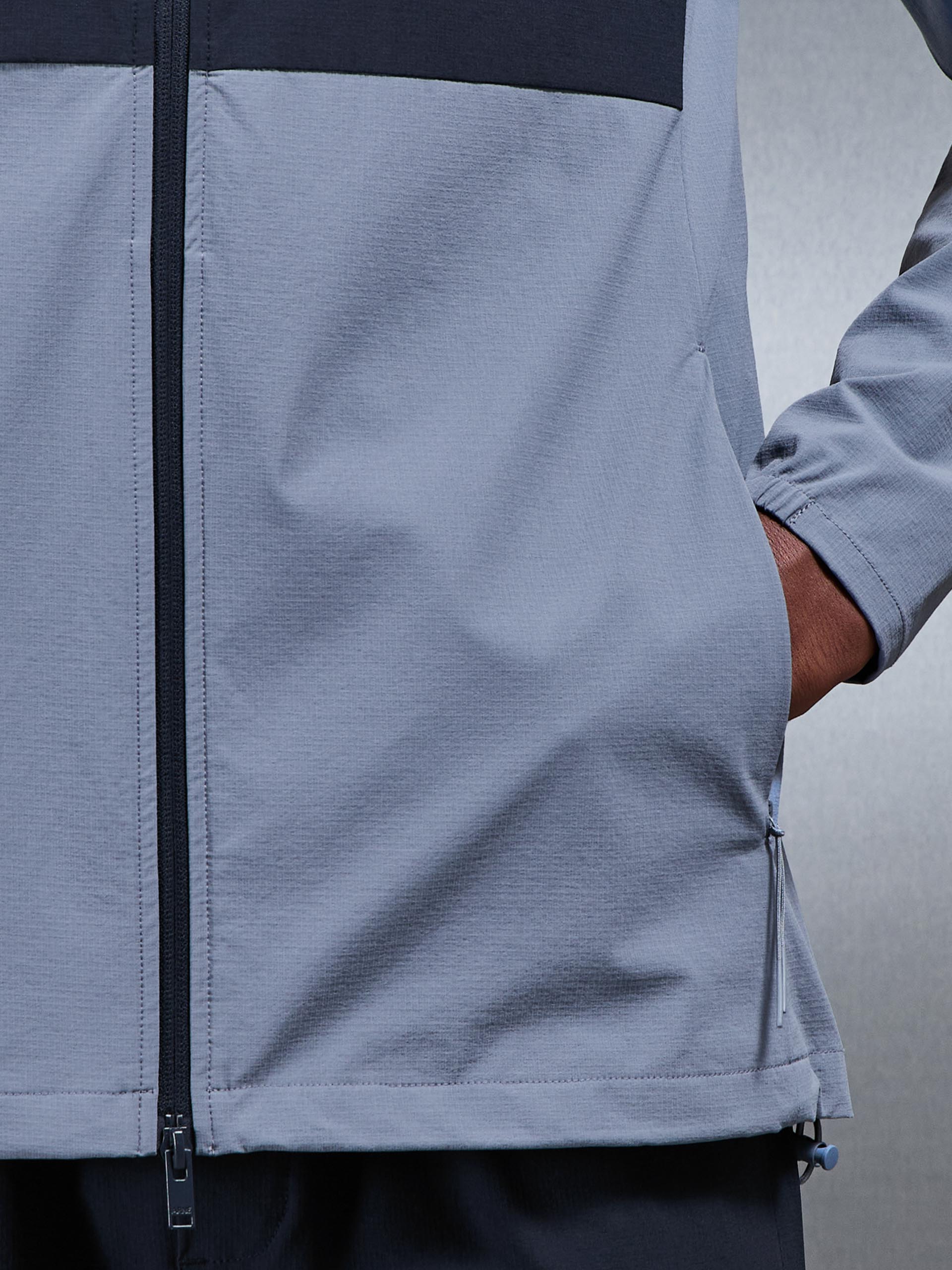 Active Technical Colour Block Windbreaker in Navy Light Blue