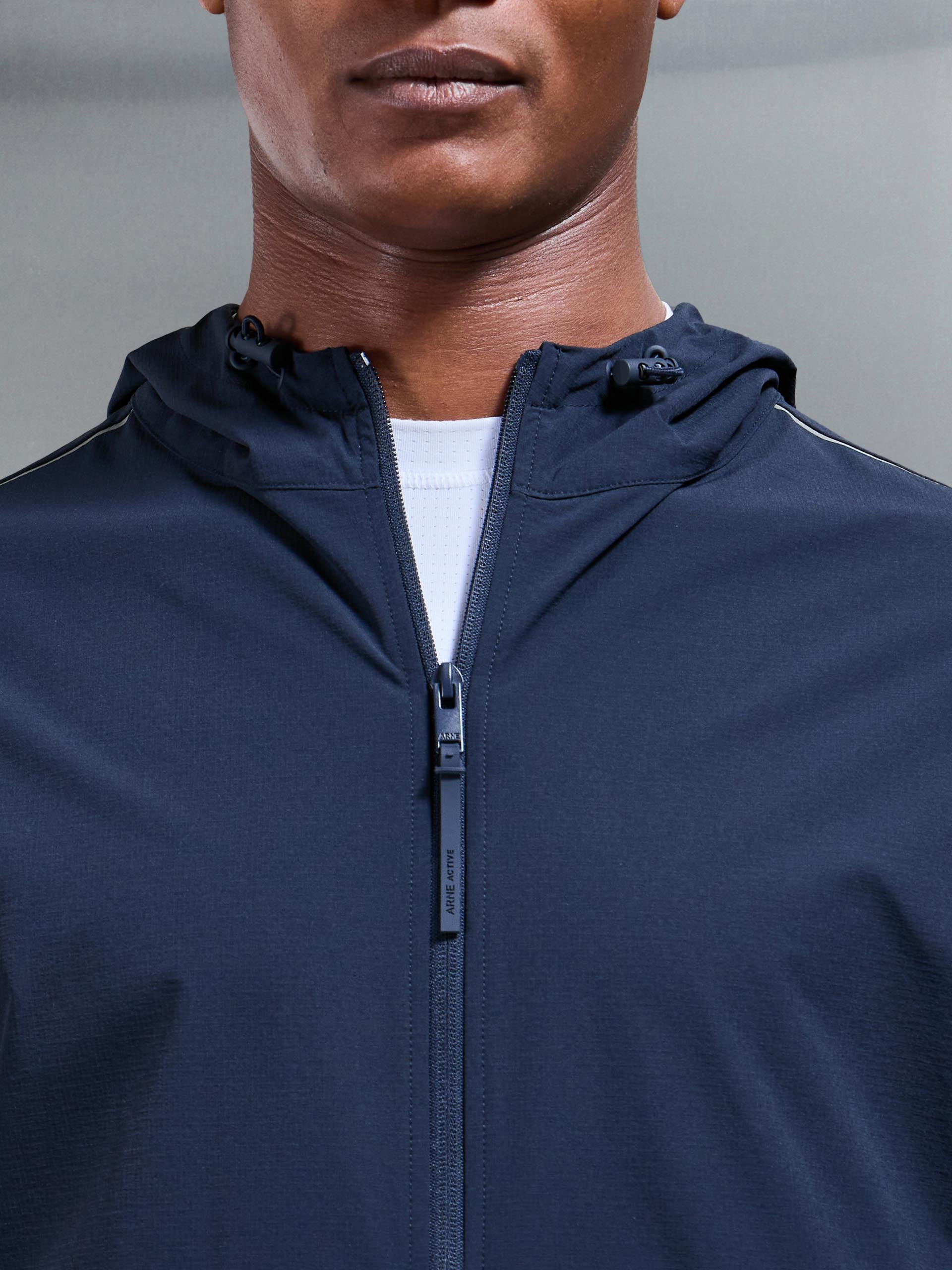 Active Technical Colour Block Windbreaker in Navy Light Blue