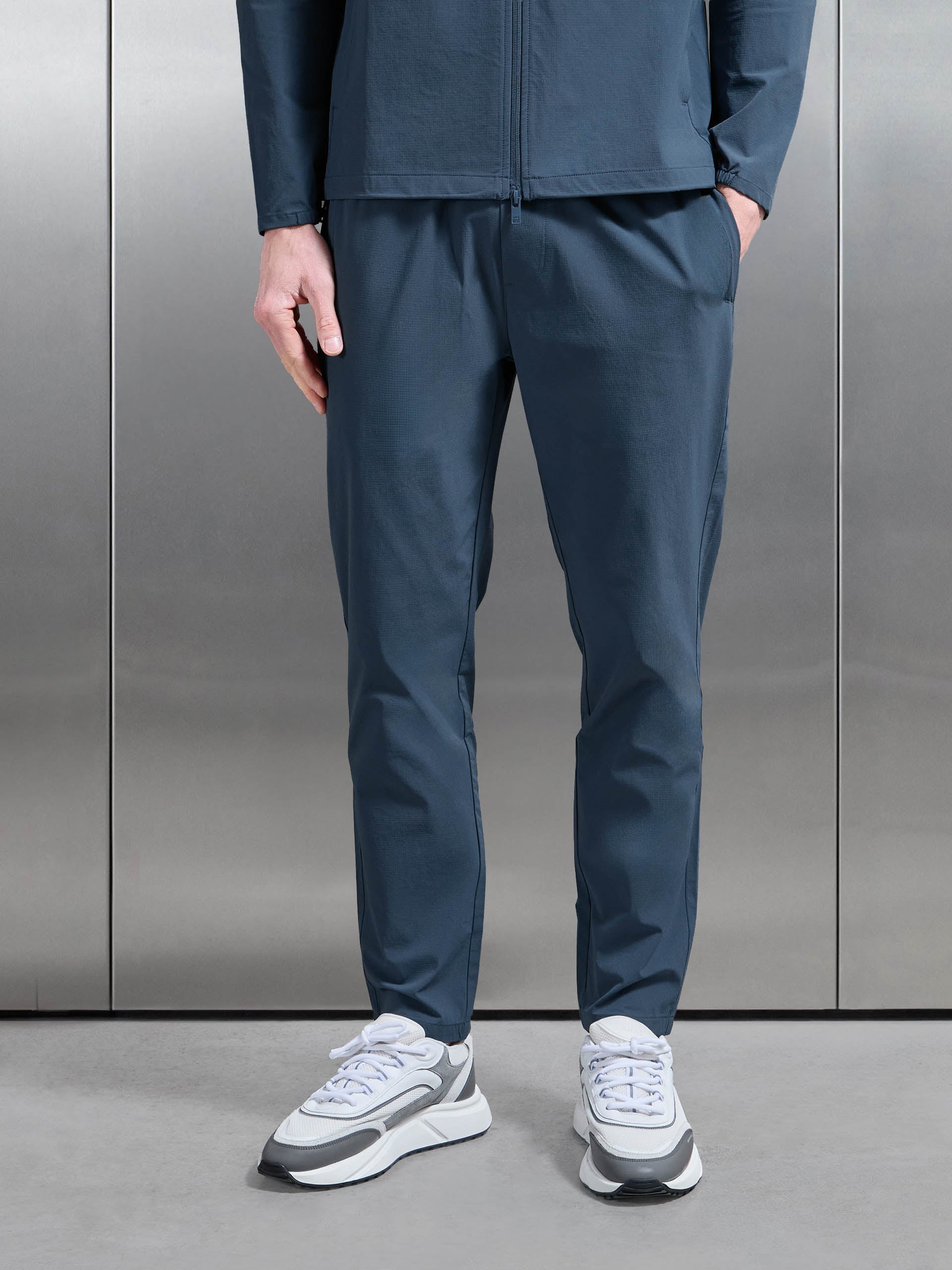 Active Technical Tapered Trackpant in Steel Blue