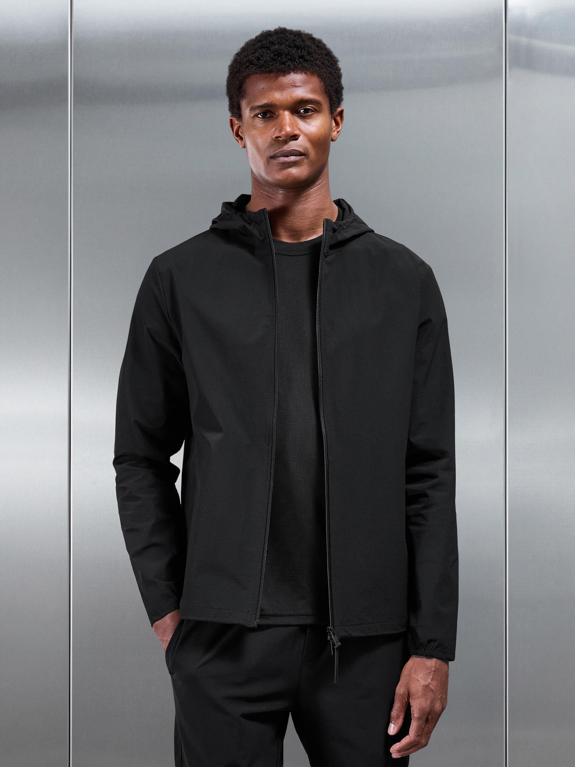 Active Technical Windbreaker in Black