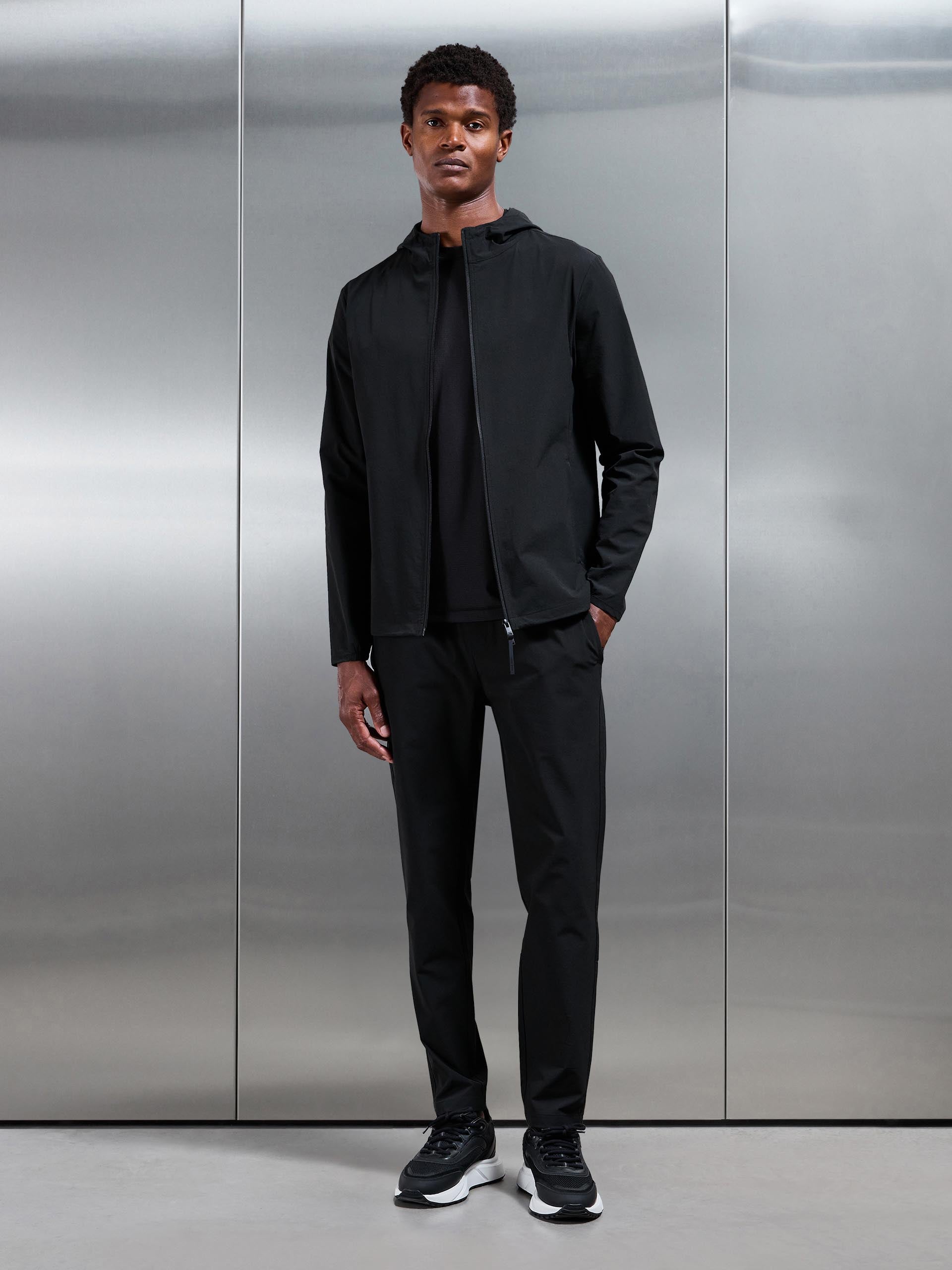 Active Technical Windbreaker in Black