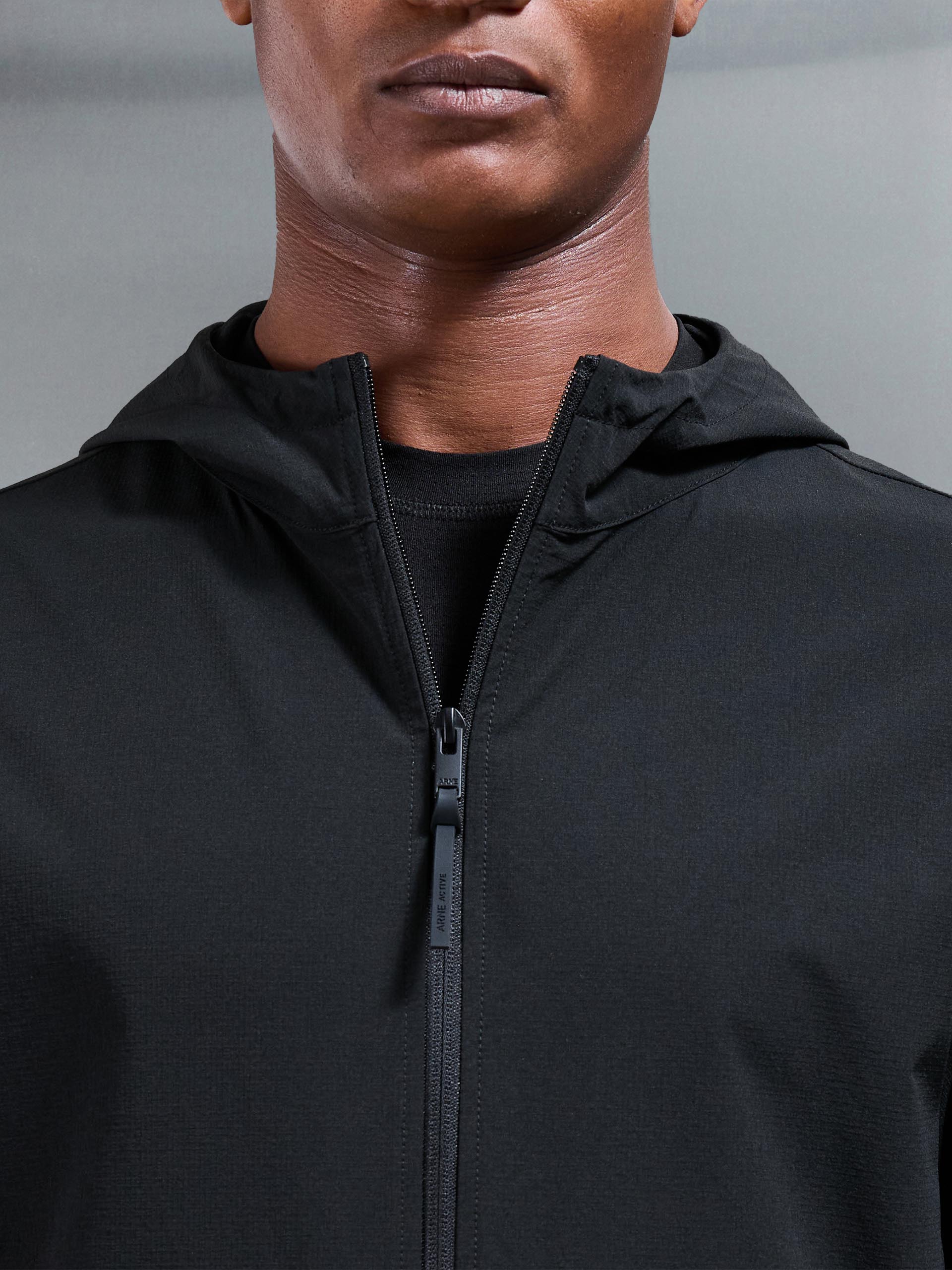 Active Technical Windbreaker in Black