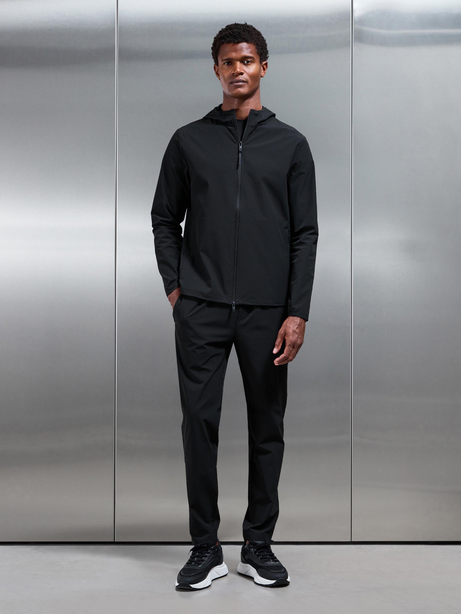 Active Technical Windbreaker in Black
