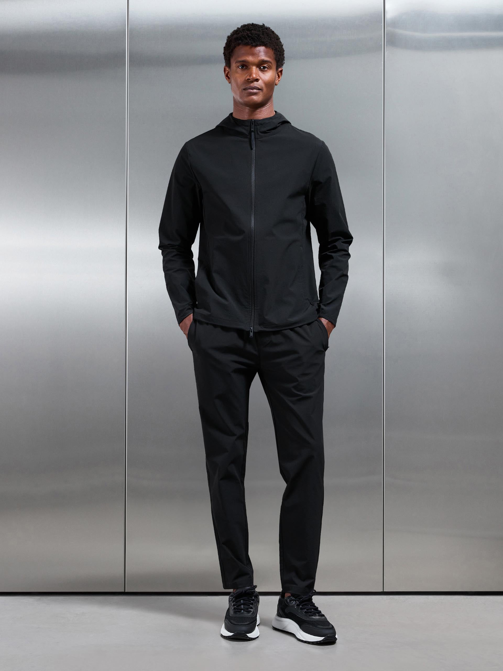 Active Technical Windbreaker in Black