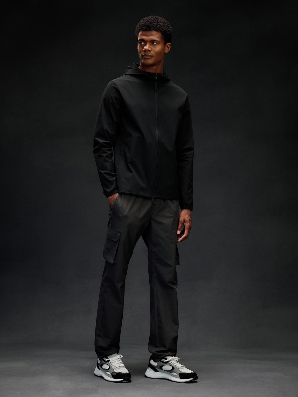 Active Technical Windbreaker in Black