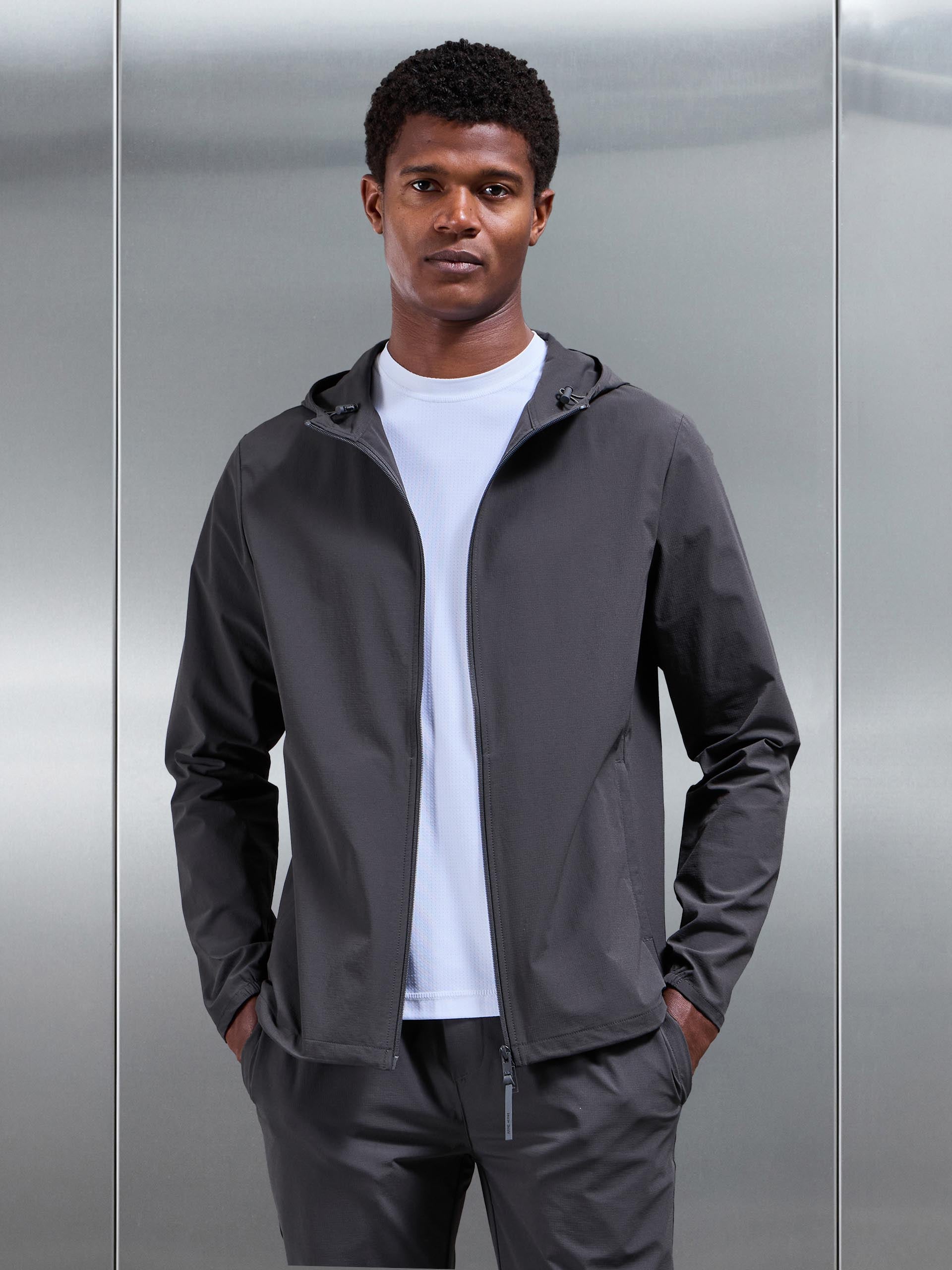 Active Technical Windbreaker in Grey