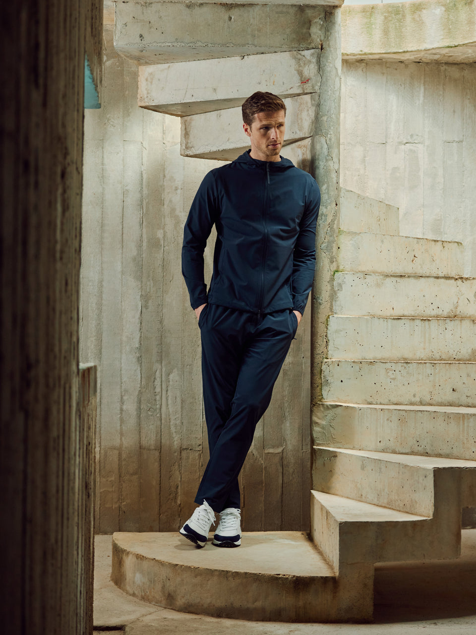 Active Technical Windbreaker in Navy