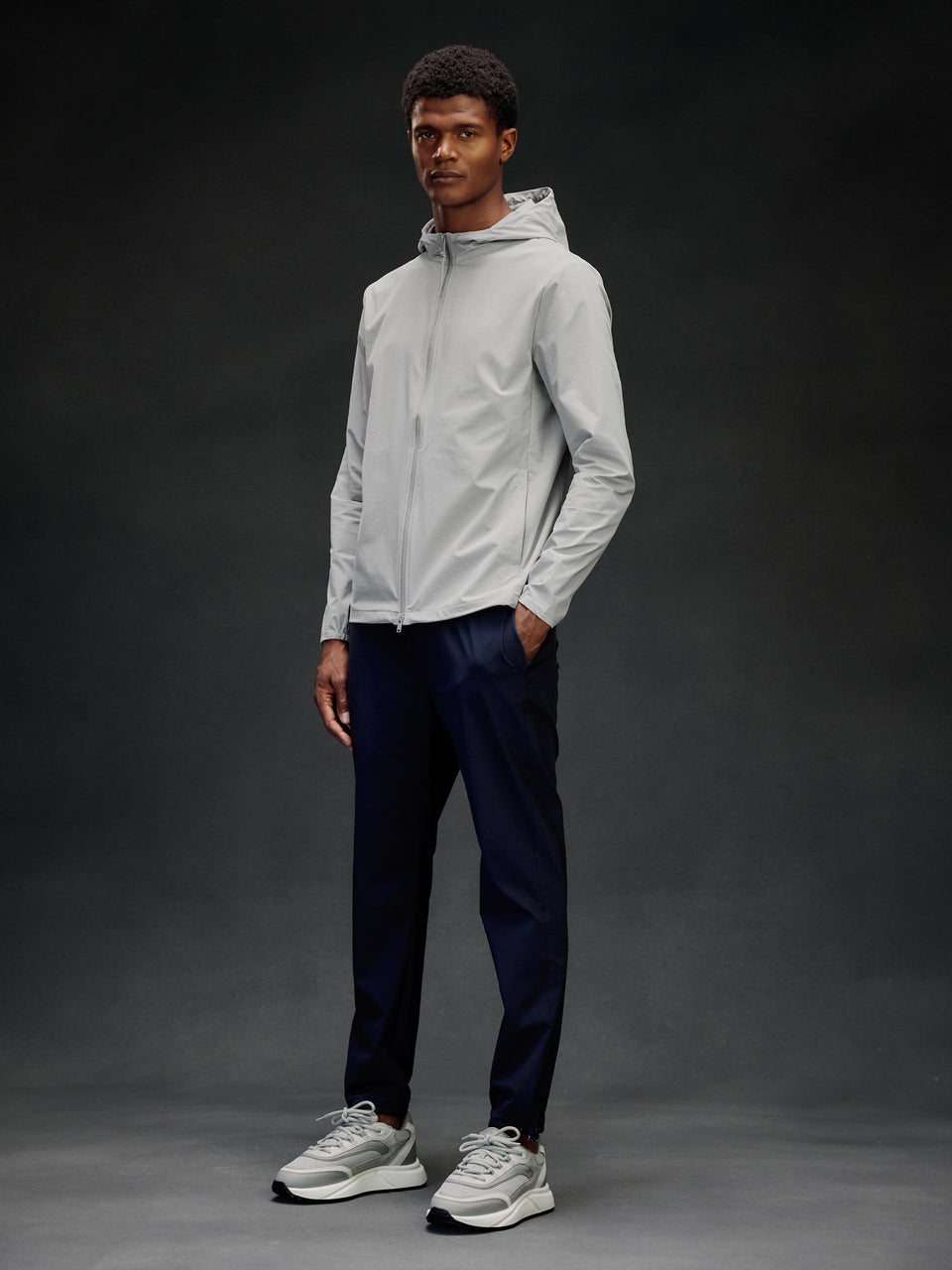 Active Technical Windbreaker in Mid Grey