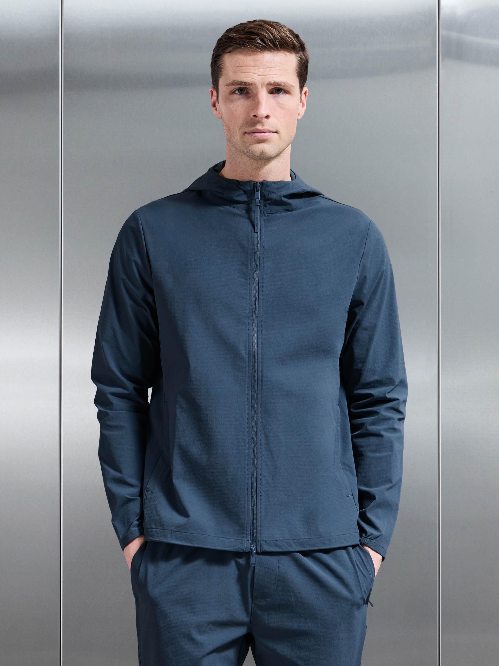 Active Technical Windbreaker in Steel Blue