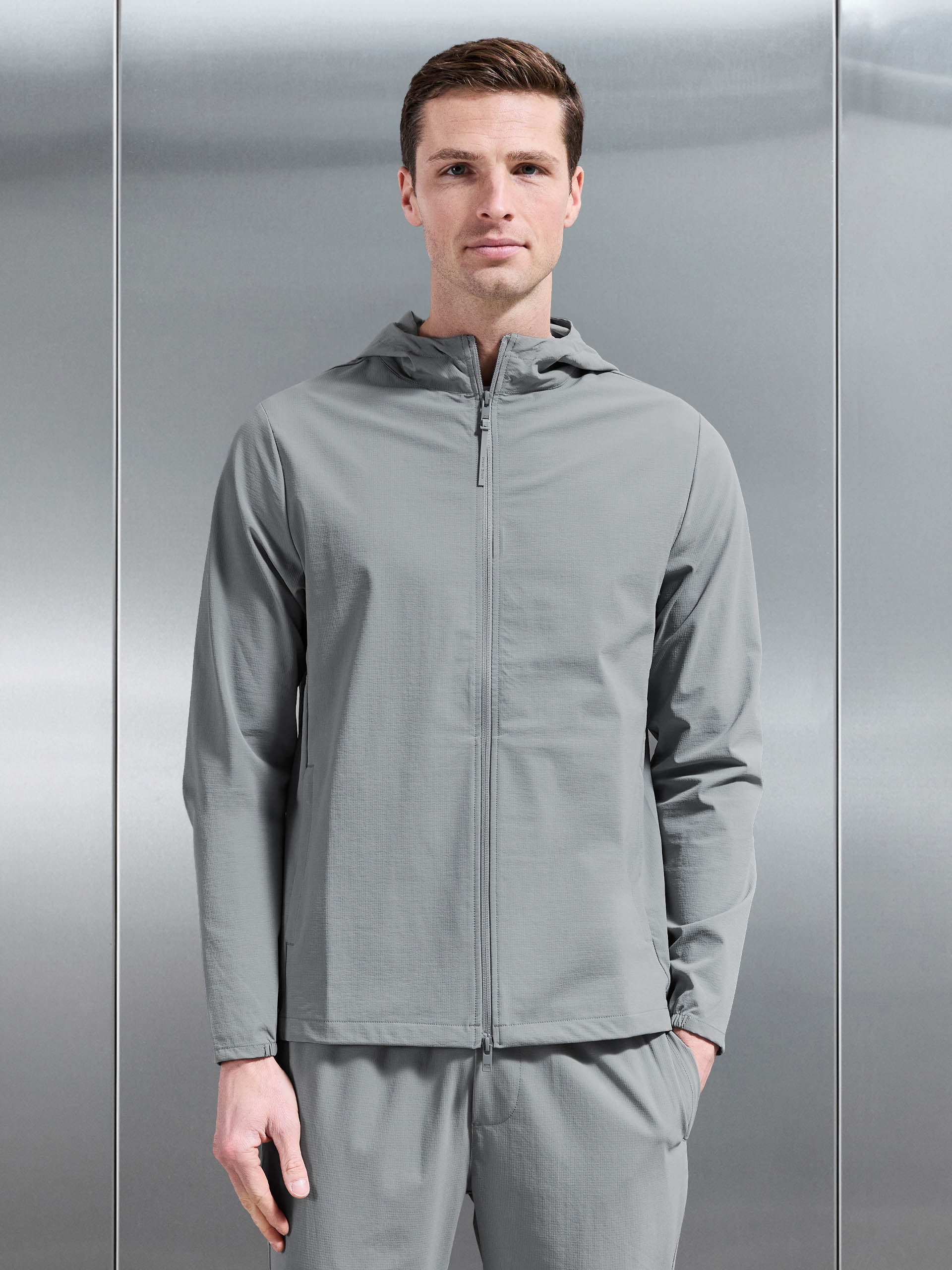 Active Technical Windbreaker in Steel Grey