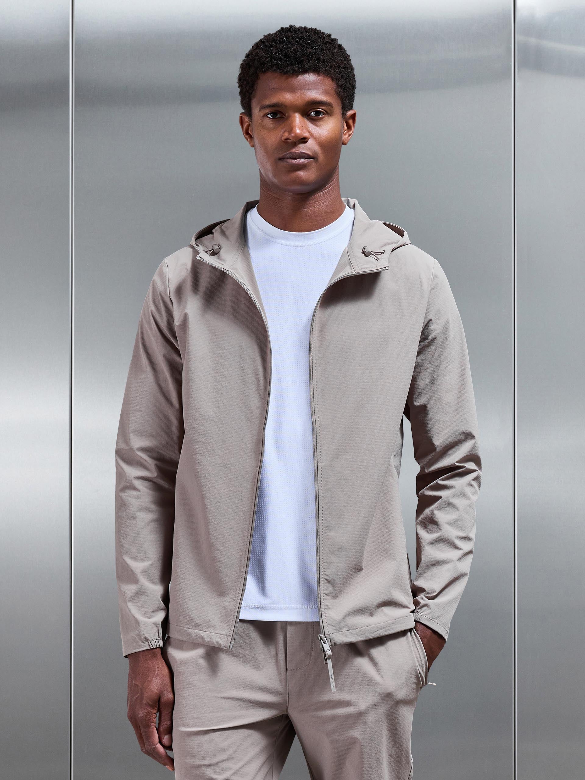 Active Technical Windbreaker in Taupe