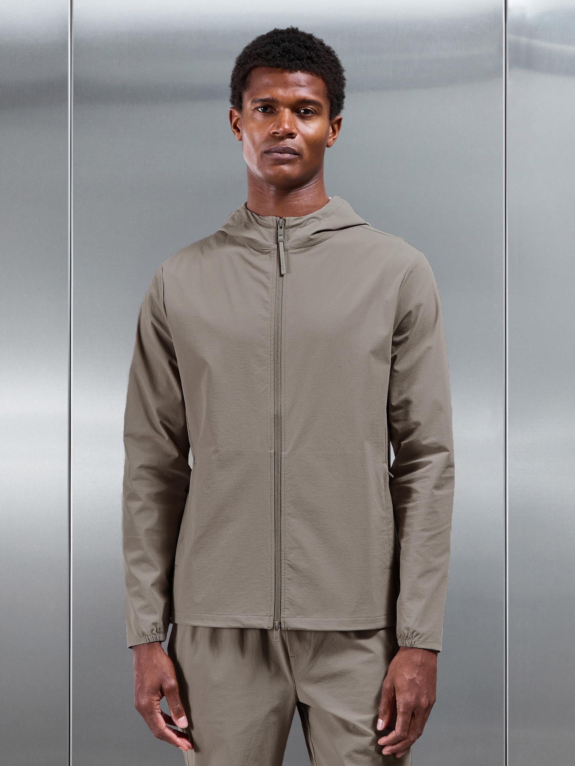 Active Technical Windbreaker in Taupe