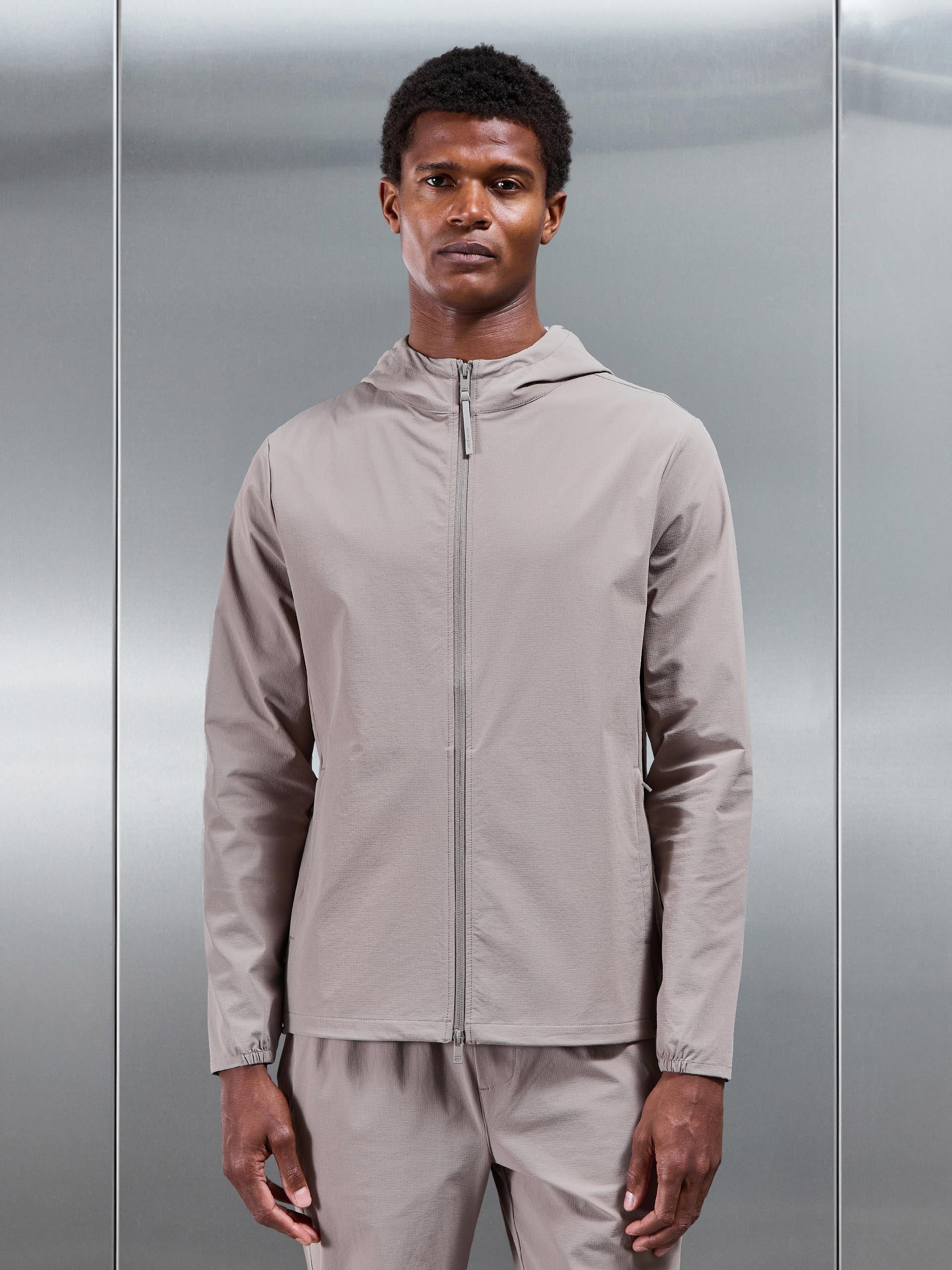 Active Technical Windbreaker in Taupe