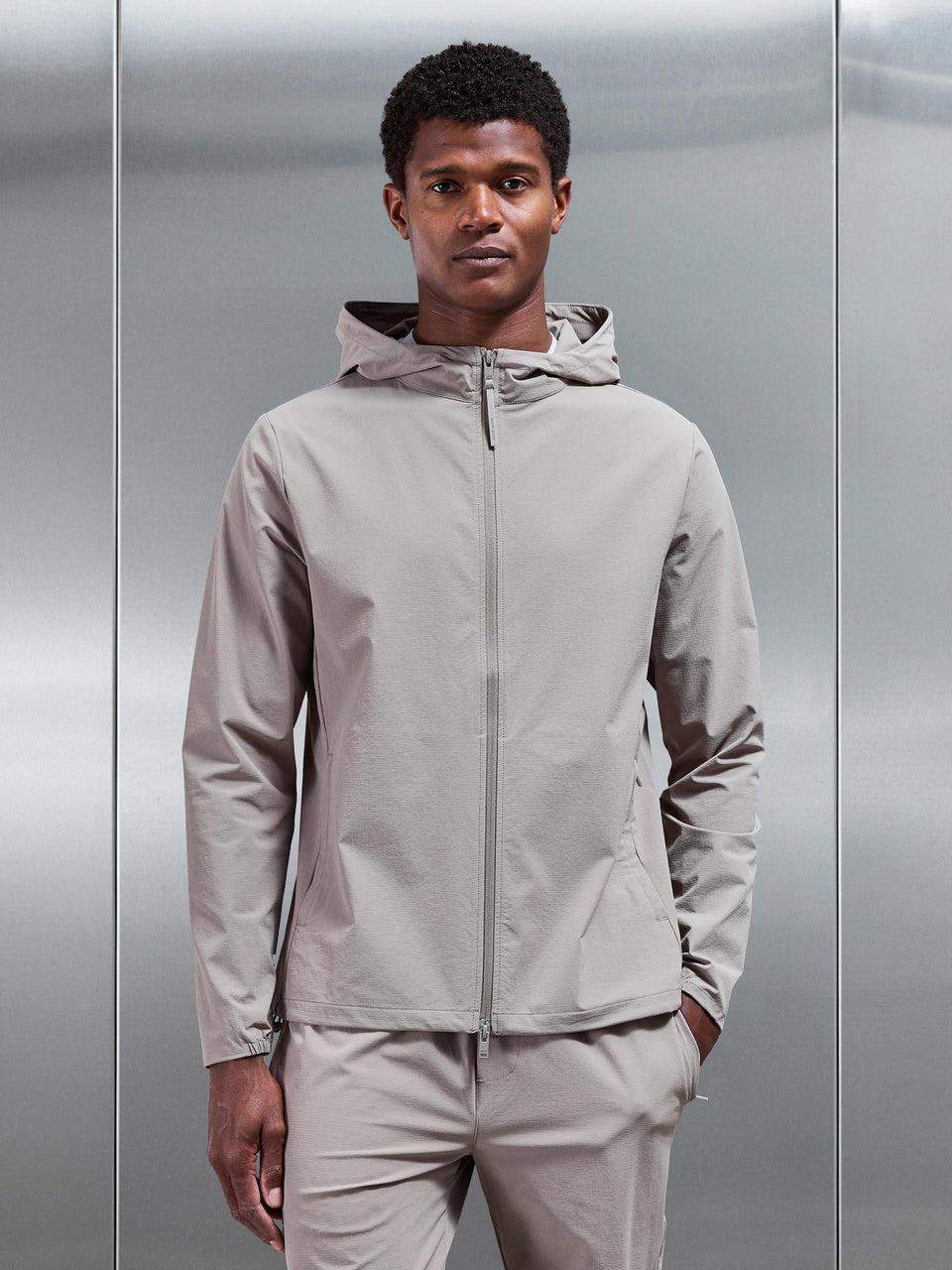 Active Technical Windbreaker in Taupe