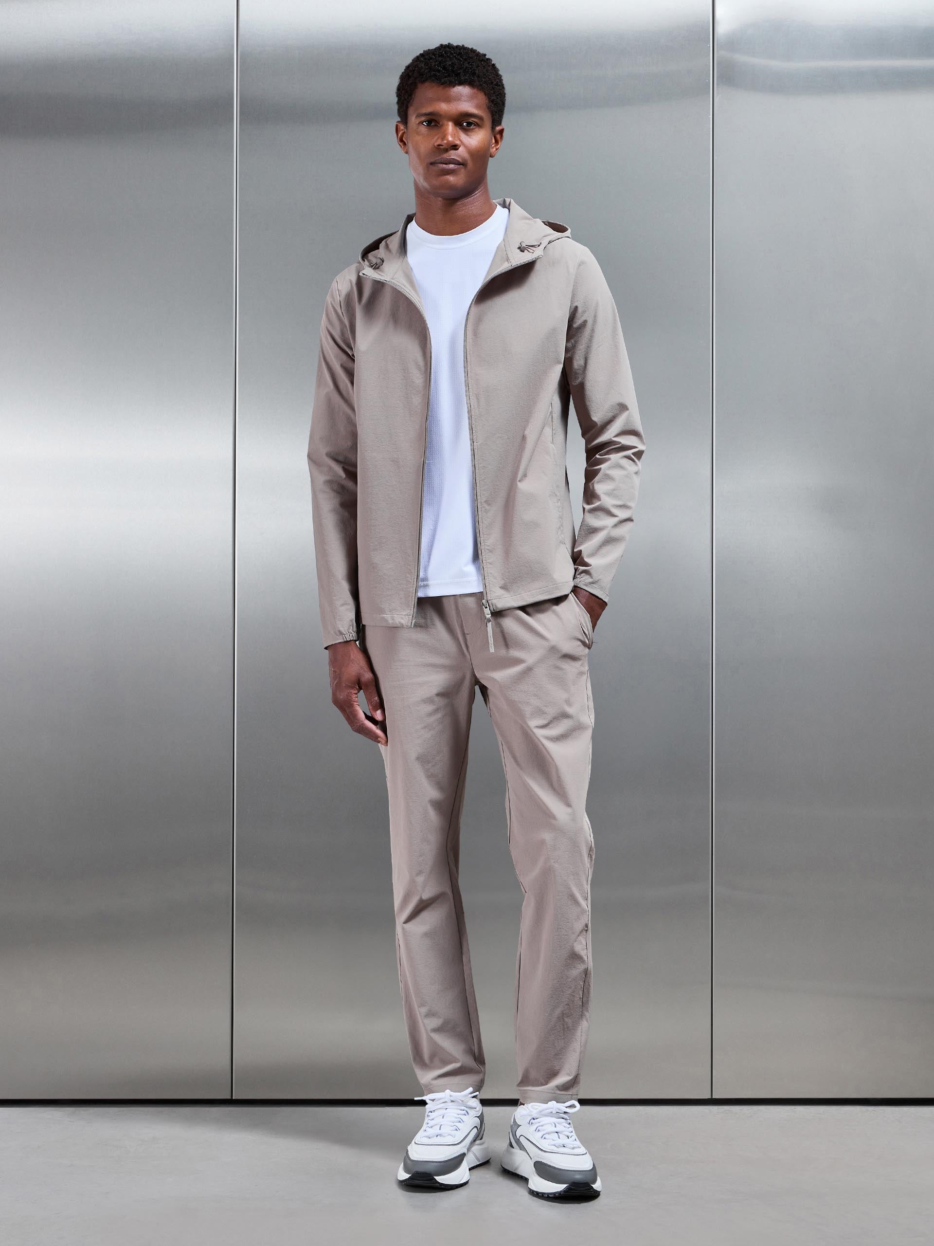 Active Technical Windbreaker in Taupe