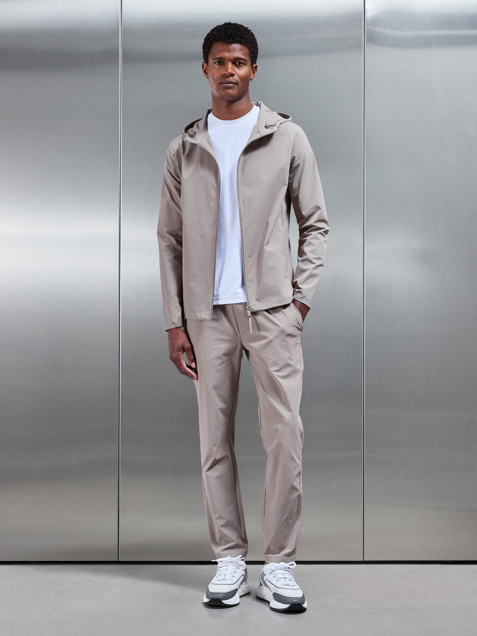 Active Technical Windbreaker in Taupe