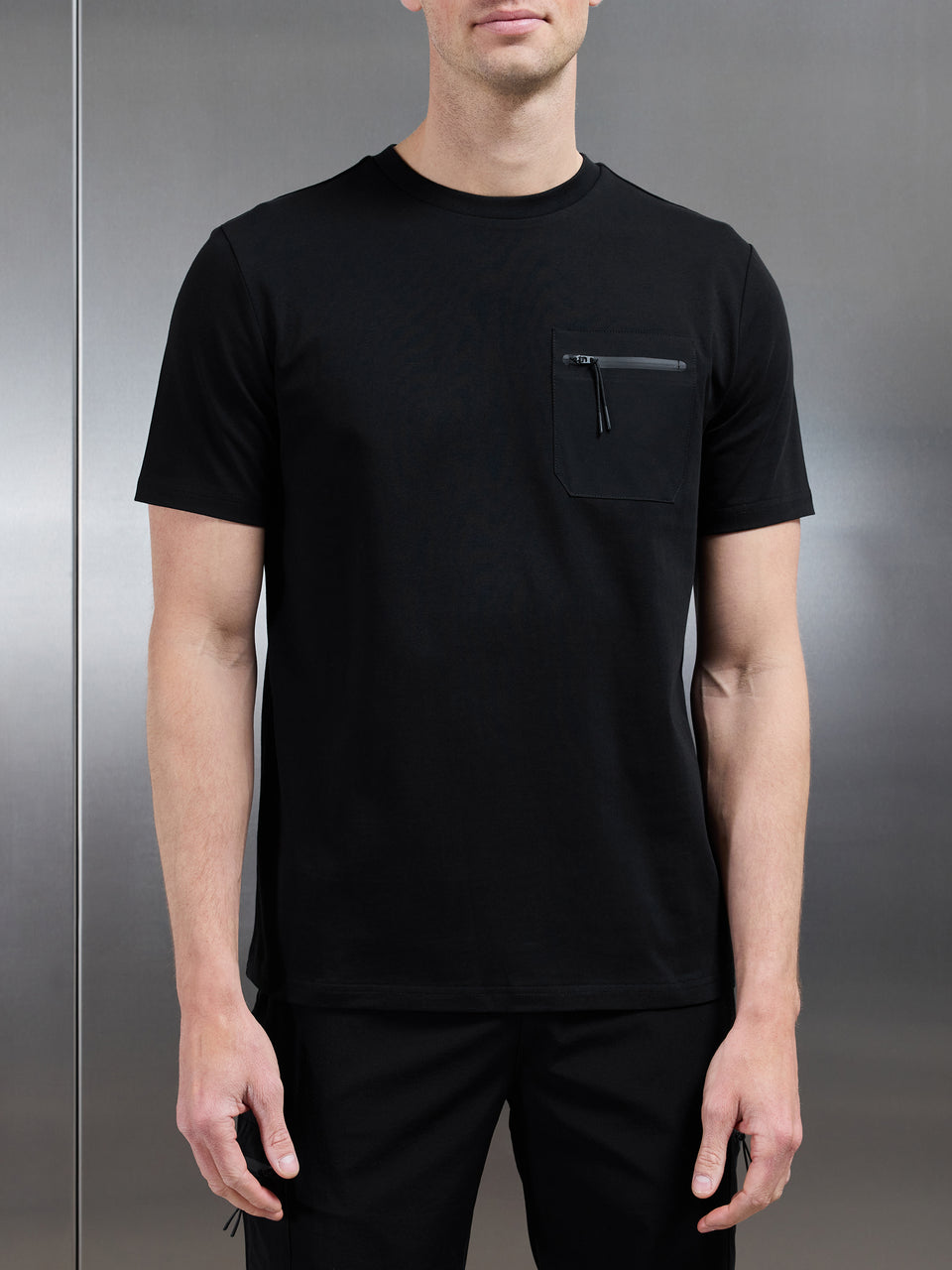 Active Cargo Pocket T-Shirt in Black