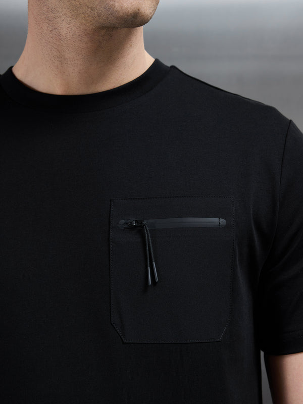 Active Cargo Pocket T-Shirt in Black