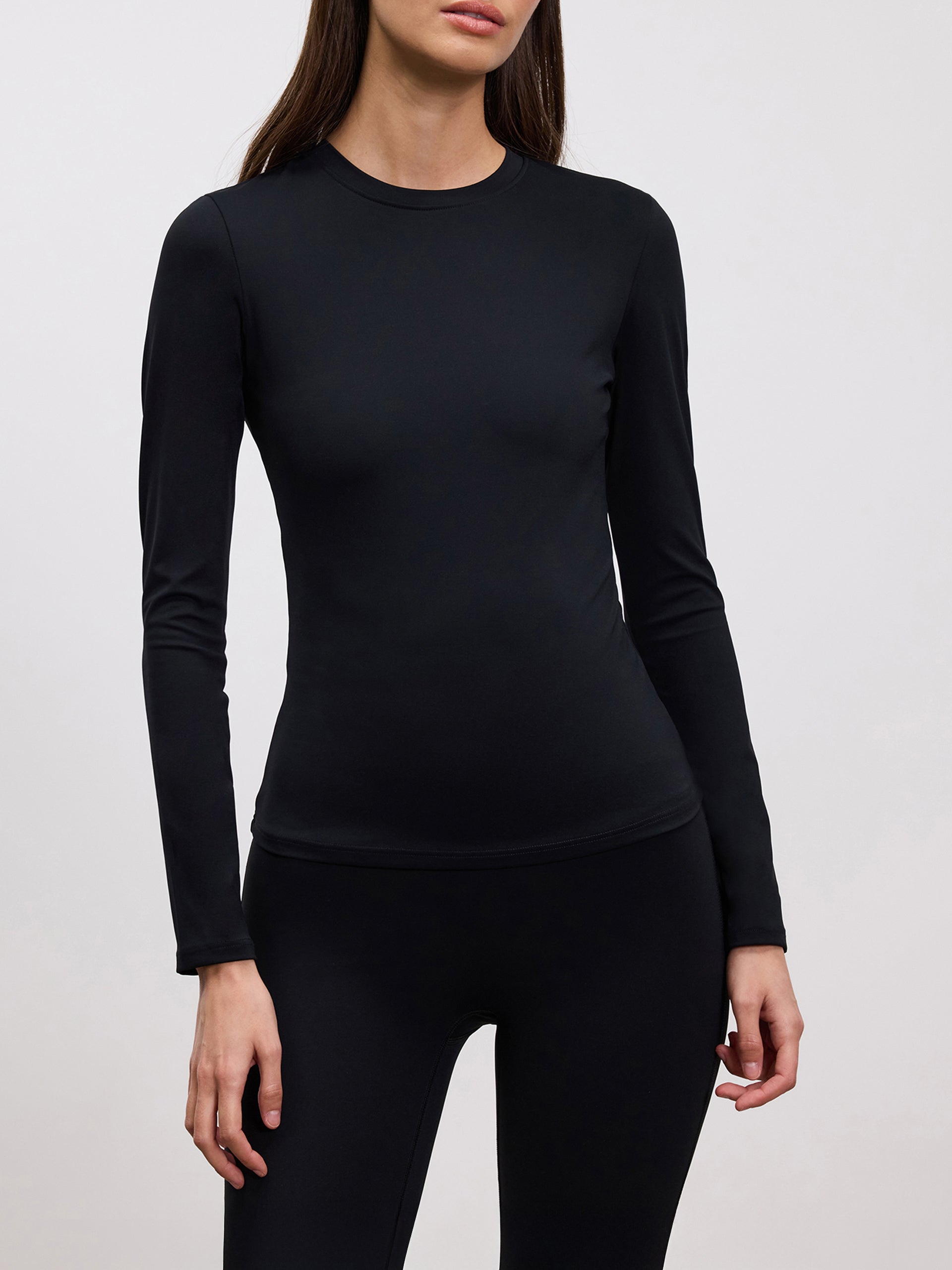 Womens Active Long Sleeve T-Shirt in Black