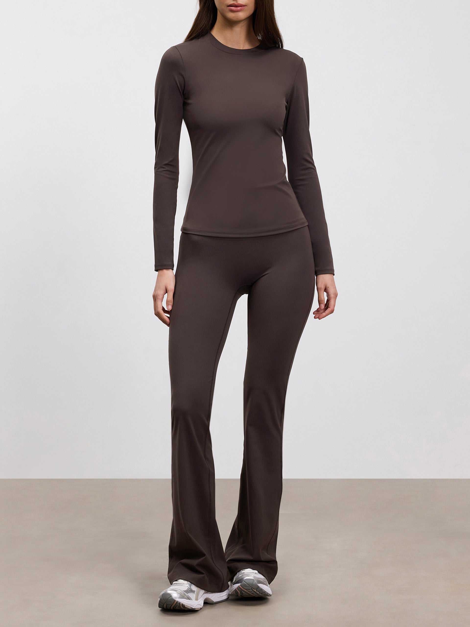 Womens Active Long Sleeve T-Shirt in Brown
