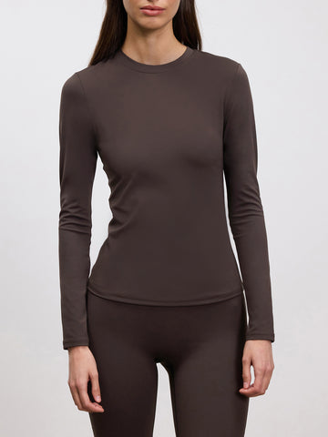 Womens Active Long Sleeve T-Shirt in Brown