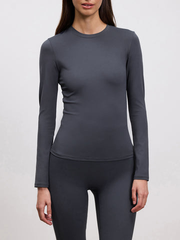 Womens Active Long Sleeve T-Shirt in Slate Blue