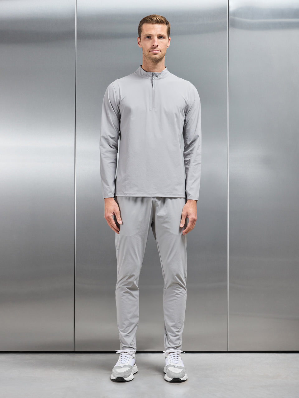 Active Technical Half Zip in Mid Grey