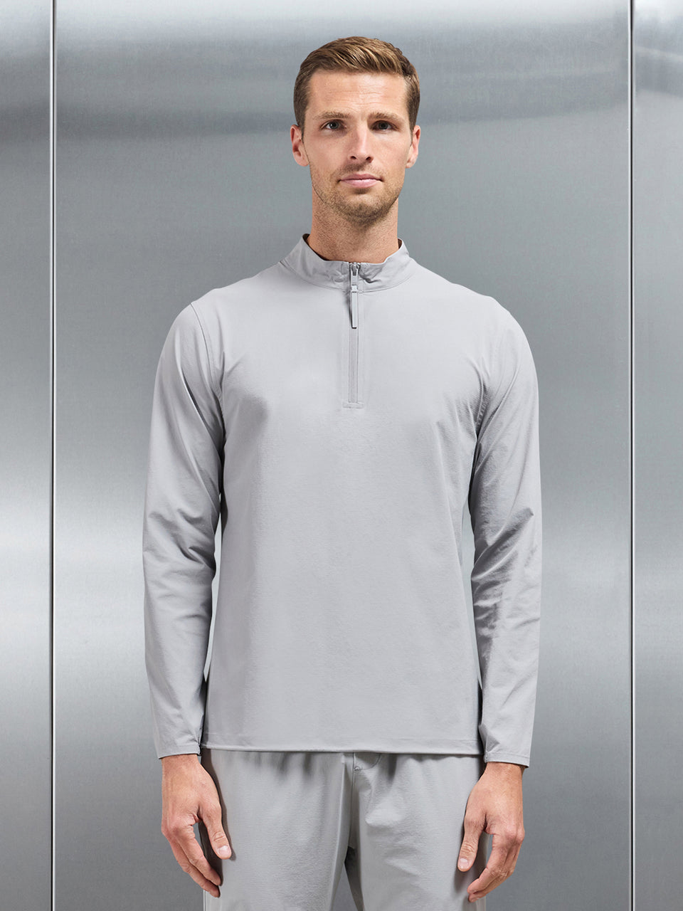 Active Technical Half Zip in Mid Grey