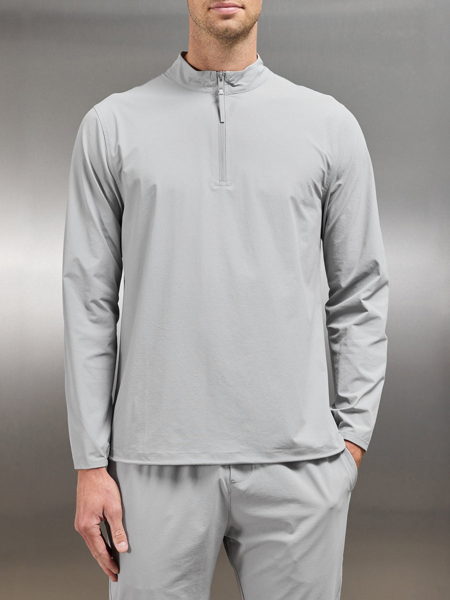 Active Technical Half Zip in Mid Grey