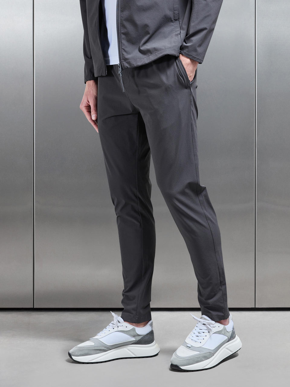 Active Technical Tapered Trackpant in Grey