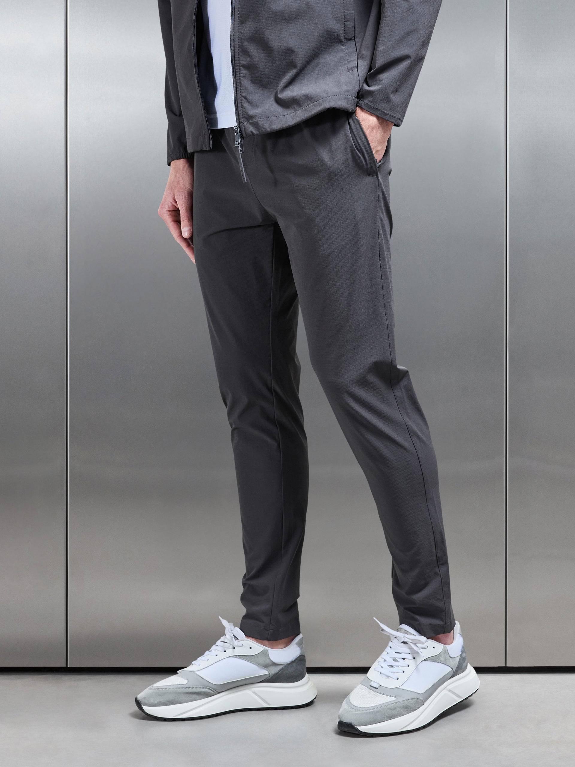 Active Technical Tapered Trackpant in Grey