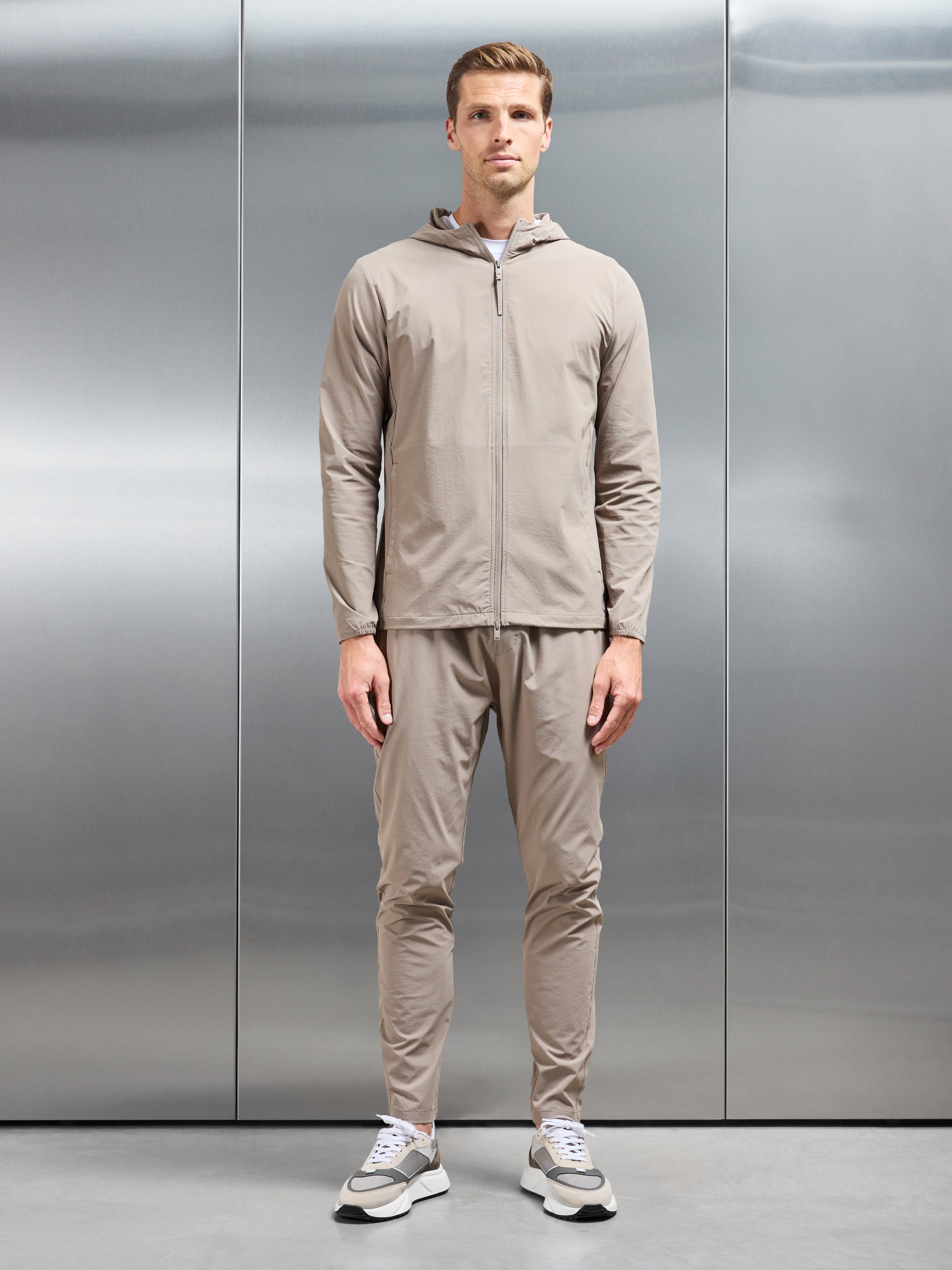Active Technical Tapered Trackpant in Taupe