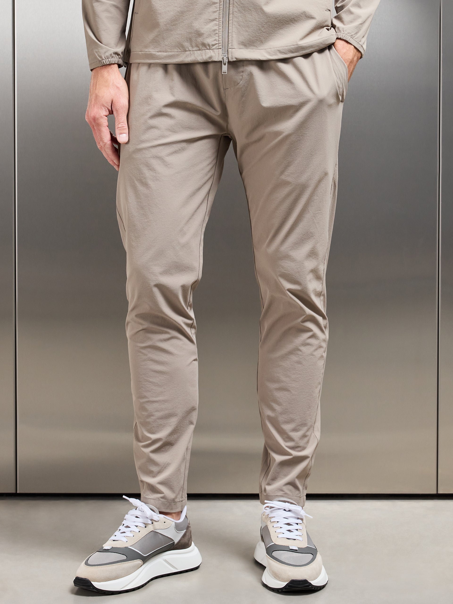 Active Technical Tapered Trackpant in Taupe