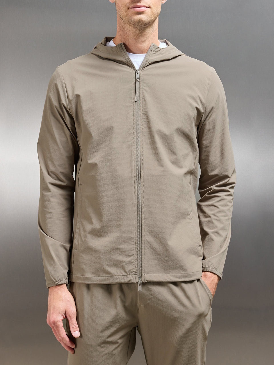 Active Technical Windbreaker in Taupe