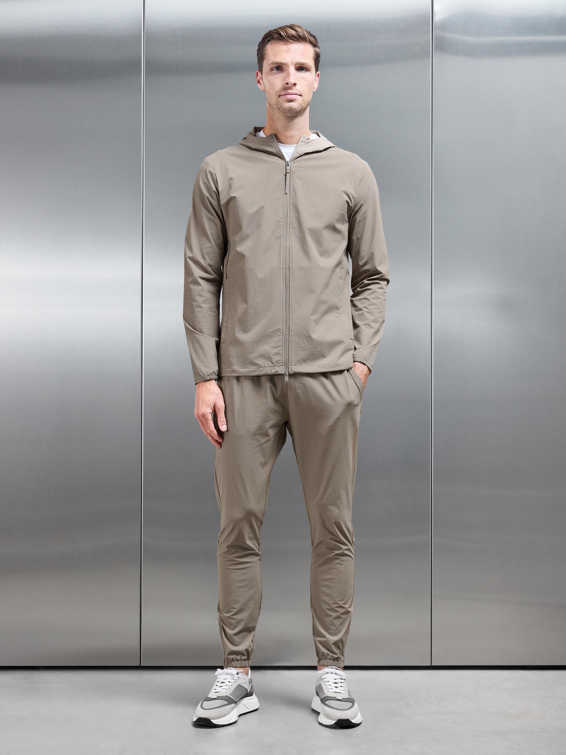 Active Technical Windbreaker in Taupe