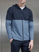 Active Technical Colour Block Windbreaker in Navy Light Blue