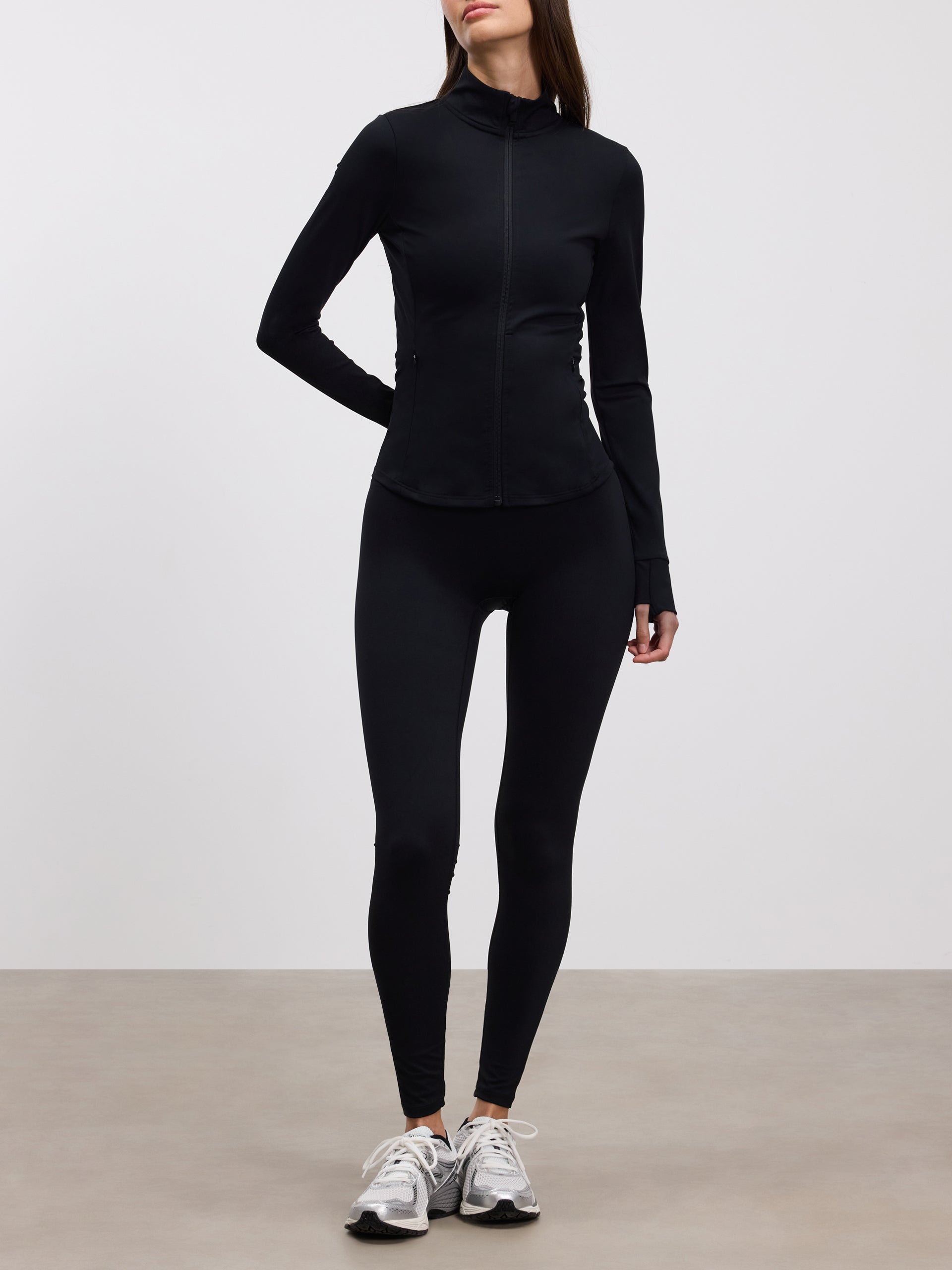 Womens Active Zip Through Jacket in Black