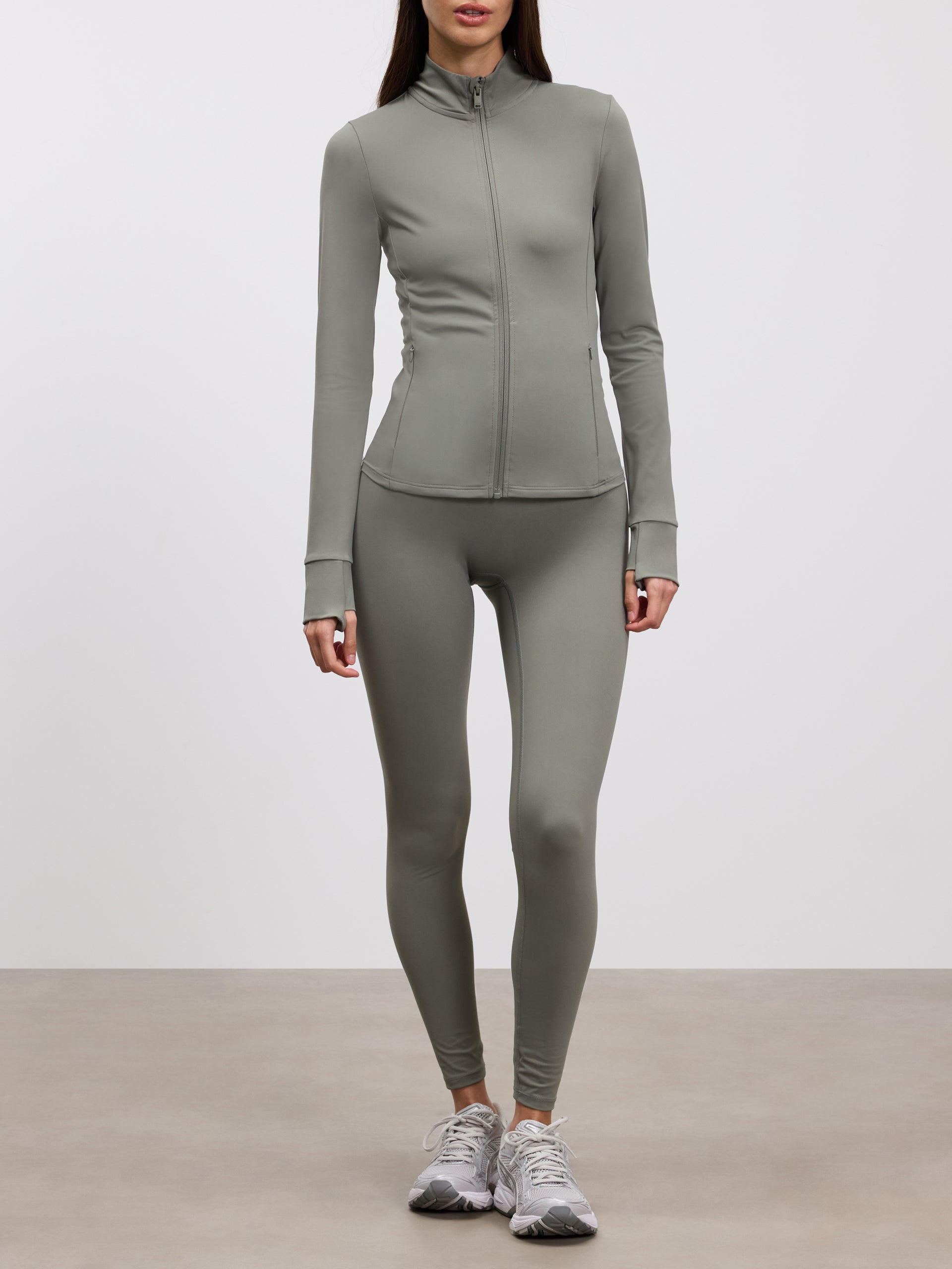 Womens Active Zip Through Jacket in Sage