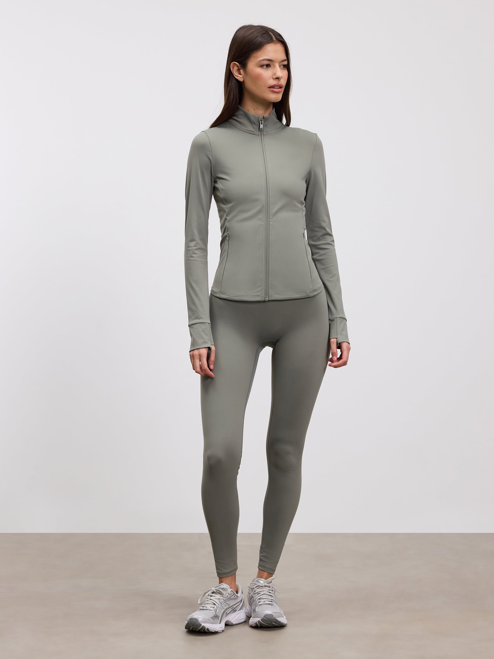 Womens Active Zip Through Jacket in Sage