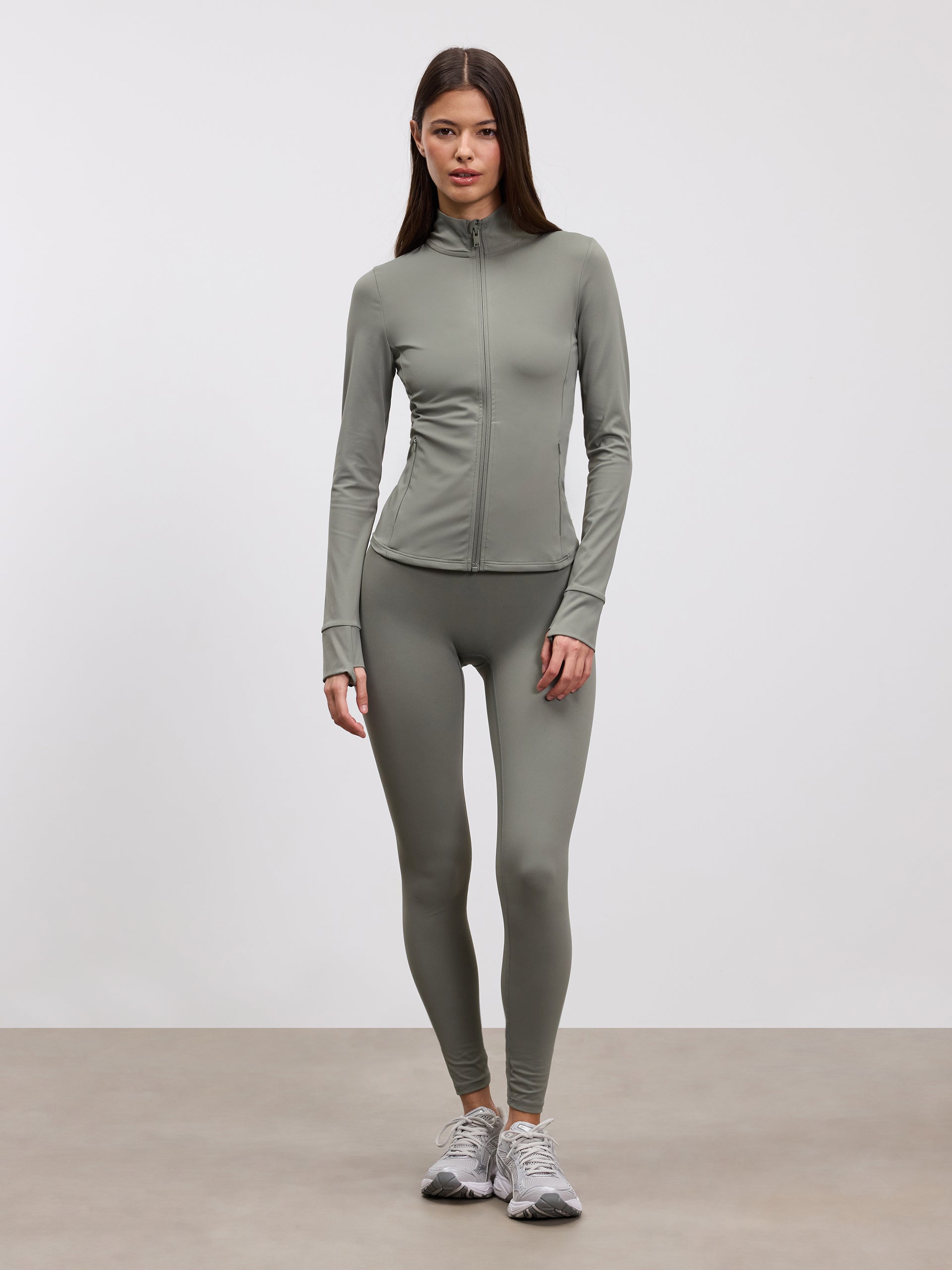 Womens Active Zip Through Jacket in Sage