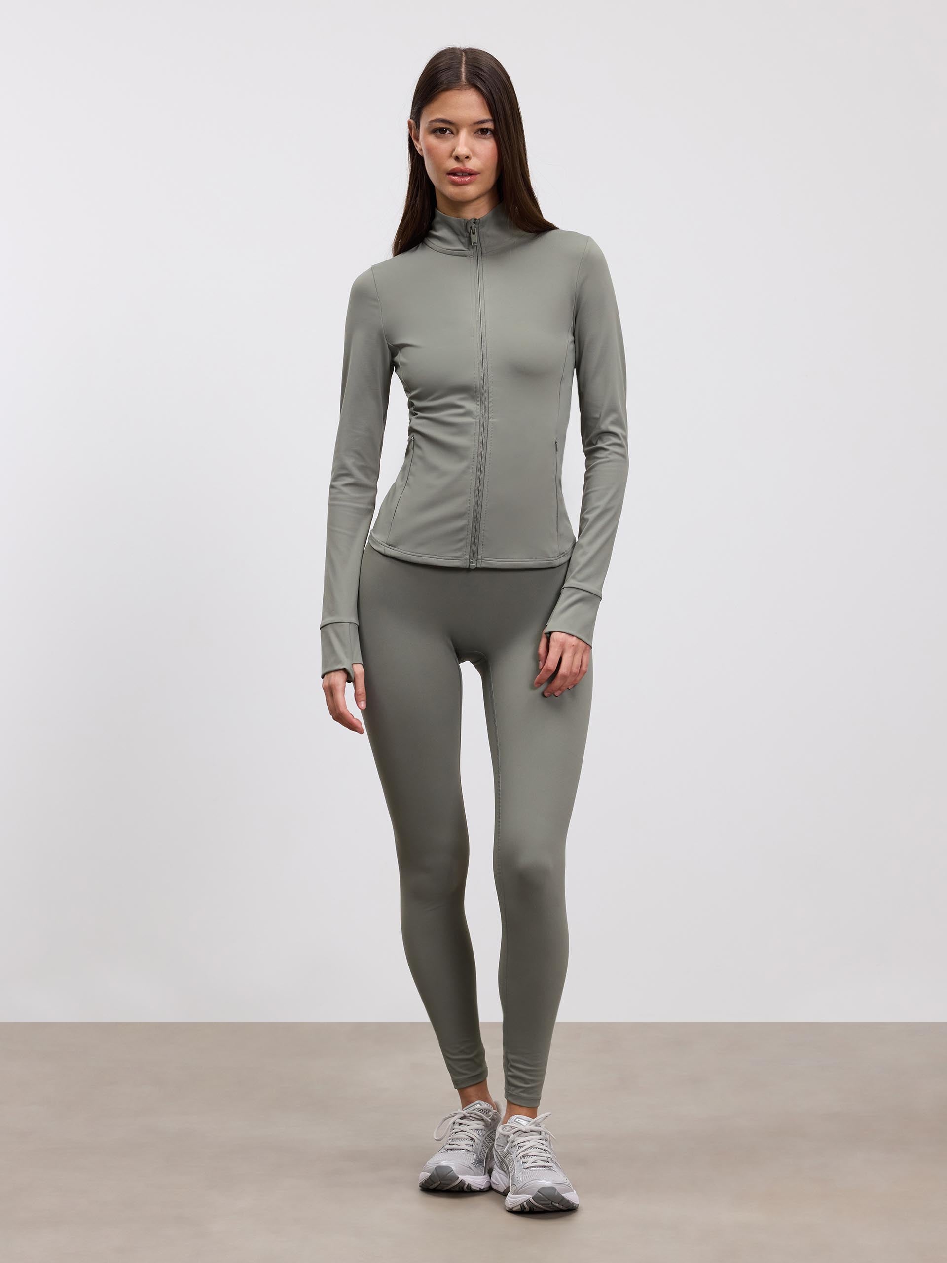 Womens Active Zip Through Jacket in Sage