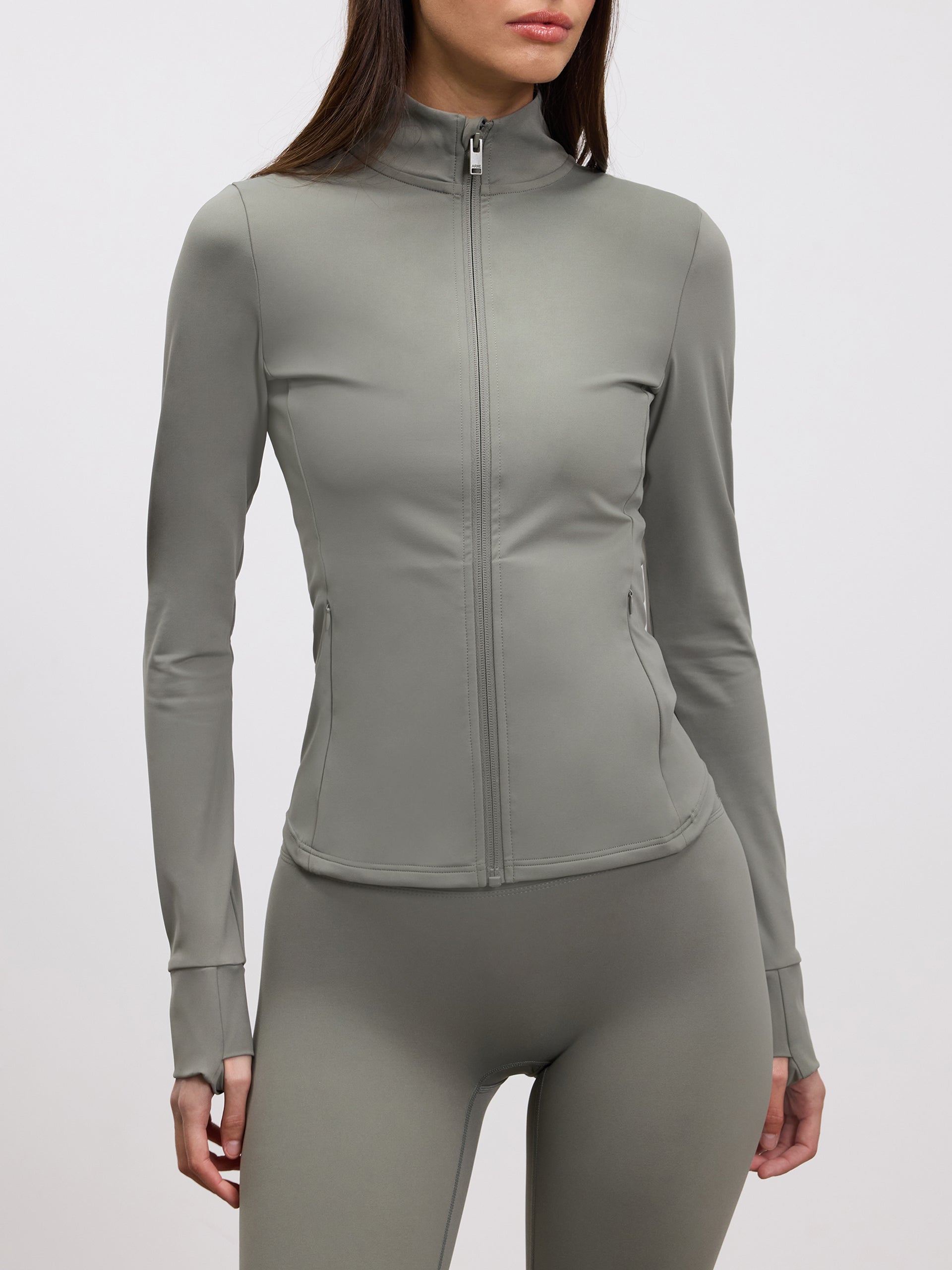 Womens Active Zip Through Jacket in Sage